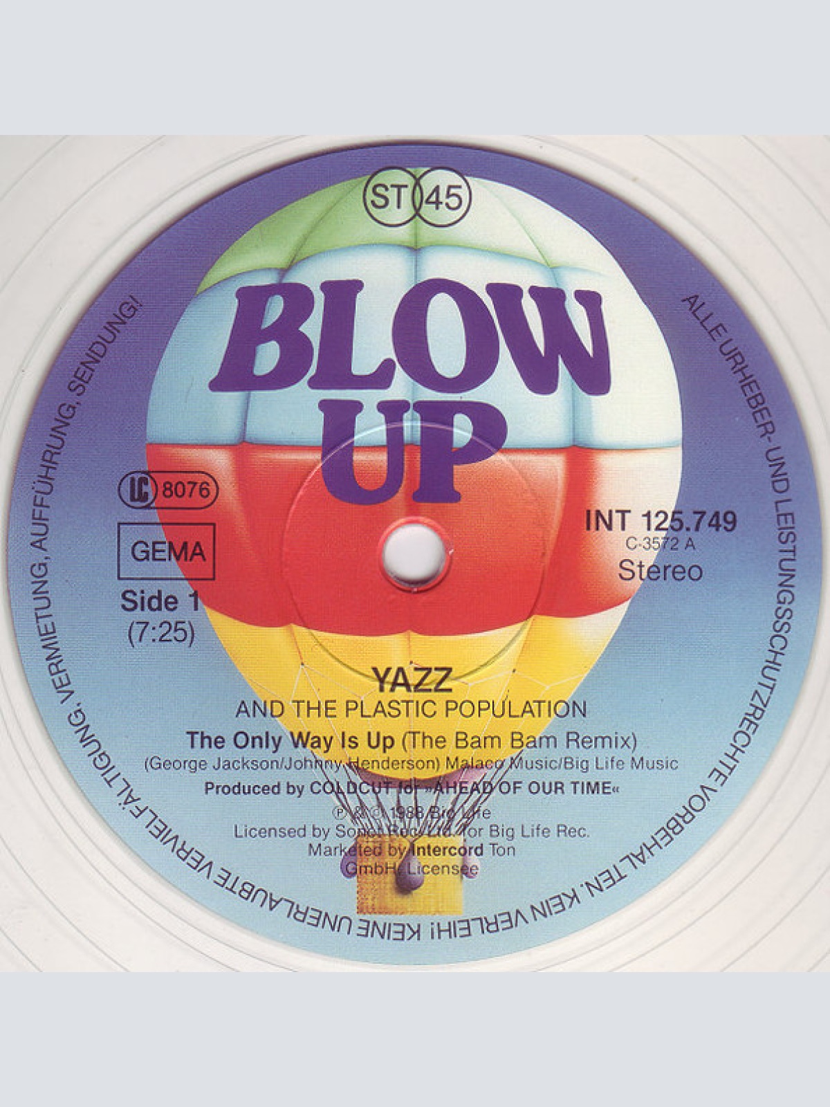 Vinyl / Yazz And The Plastic Population - The Only Way Is Up (The Bam Bam Remixes)