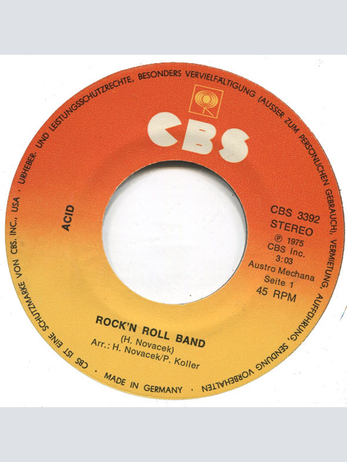 Vinyl / Acid (4) - Rock'n Roll Band / Farewell Little Darling