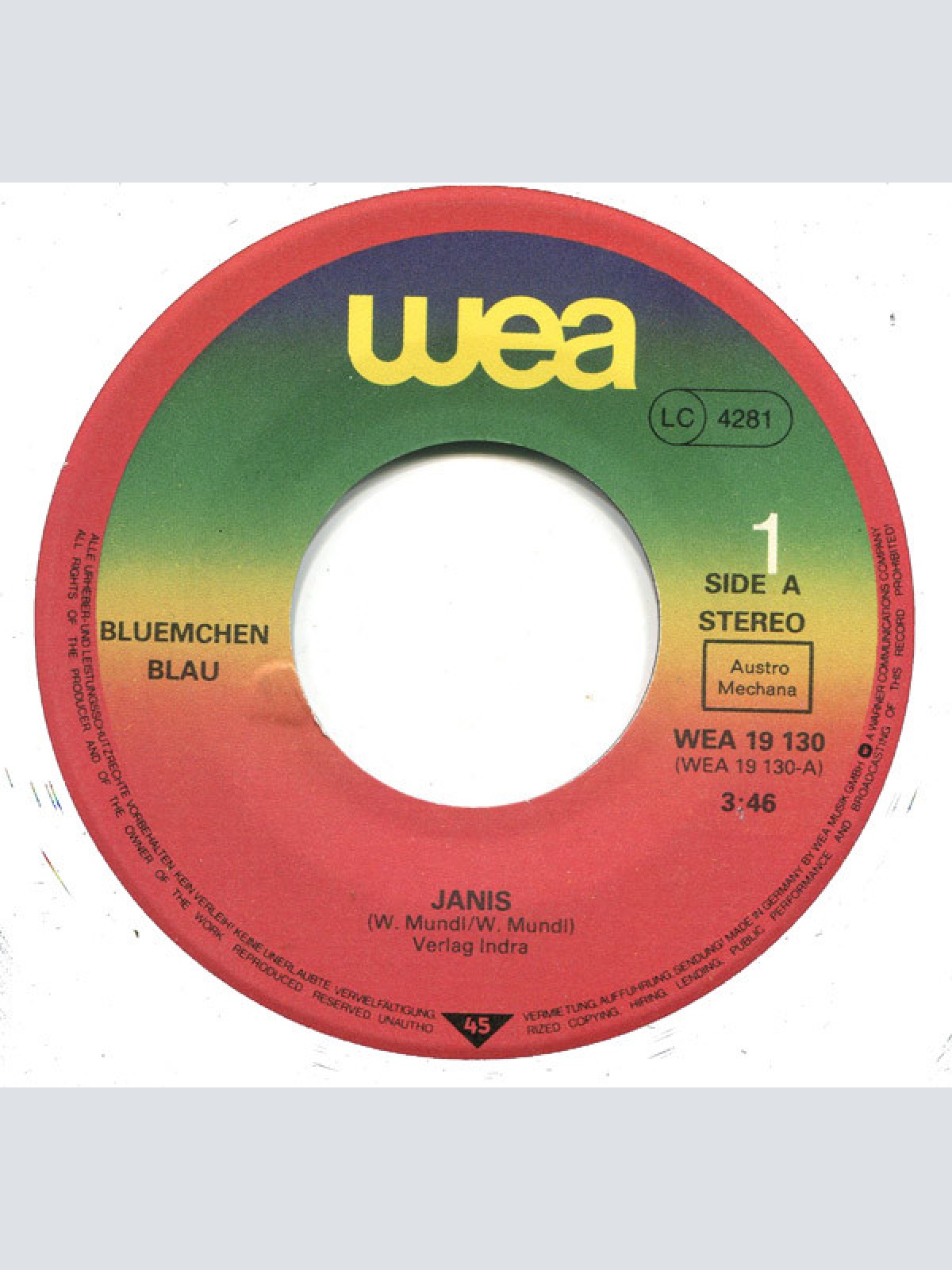 Vinyl / Blümchen Blau - Janis / Mädchen