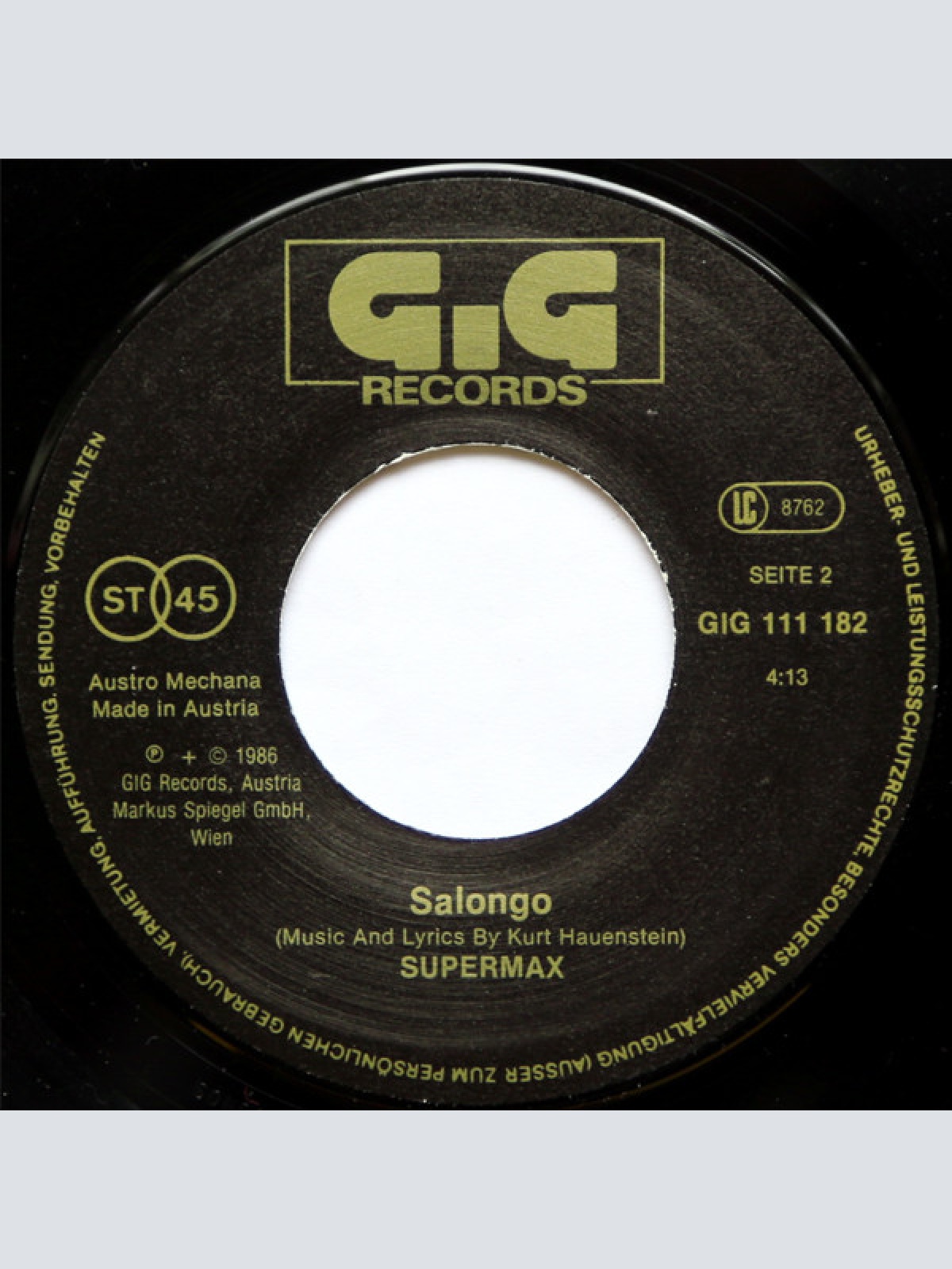 Vinyl / Supermax - I Want You (Single Vers.)