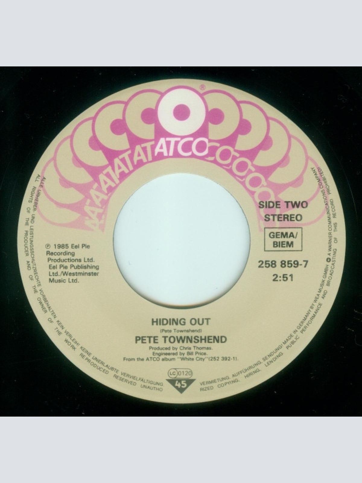 Vinyl / Pete Townshend - Face The Face