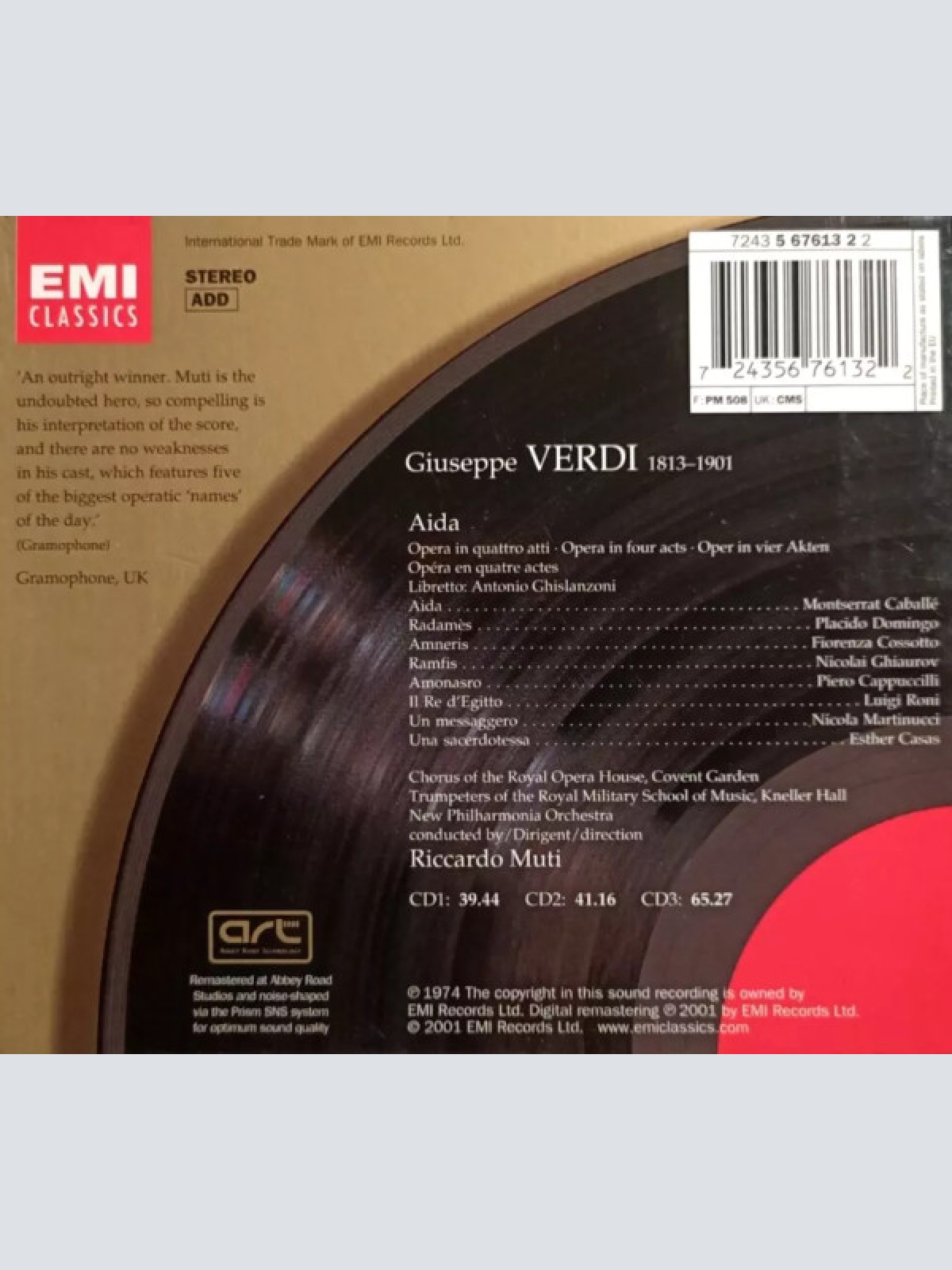 CD / Verdi* - Caballé* · Domingo* · Cossotto* · Ghiaurov* · Cappuccilli* · Roni* · Chorus Of The Royal Opera House, Covent Garden · New Philharmonia Orchestra · Riccardo Muti - Aida