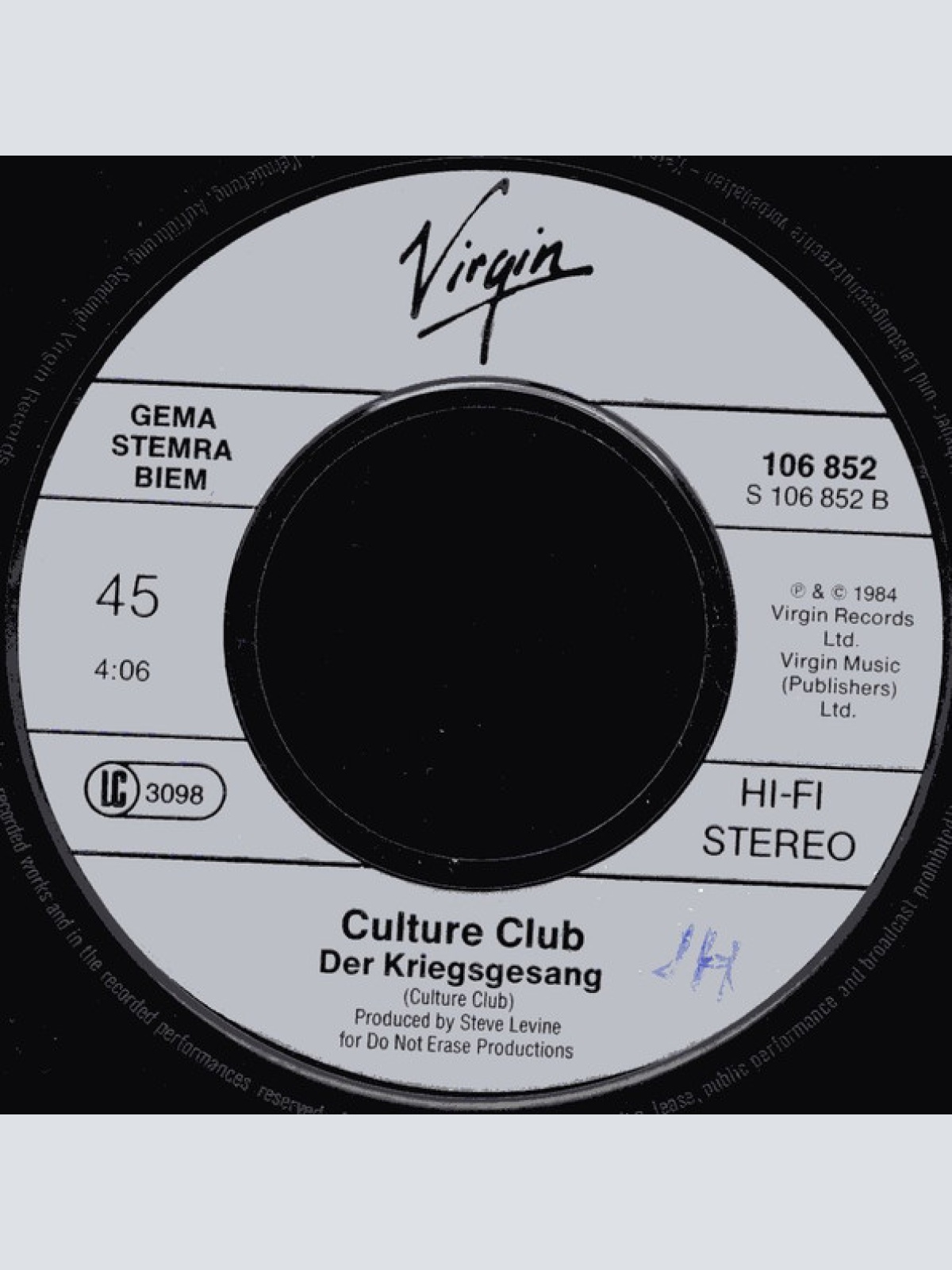 Vinyl / Culture Club - The War Song
