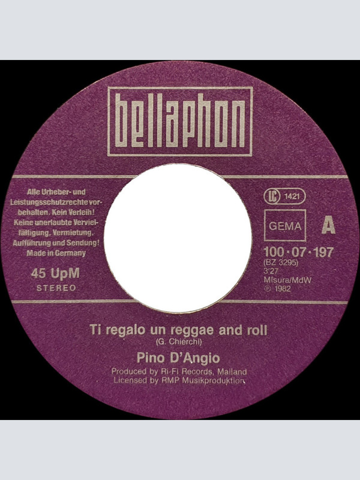 Vinyl / Pino D'Angiò - Ti Regalo Un Reggae And Roll