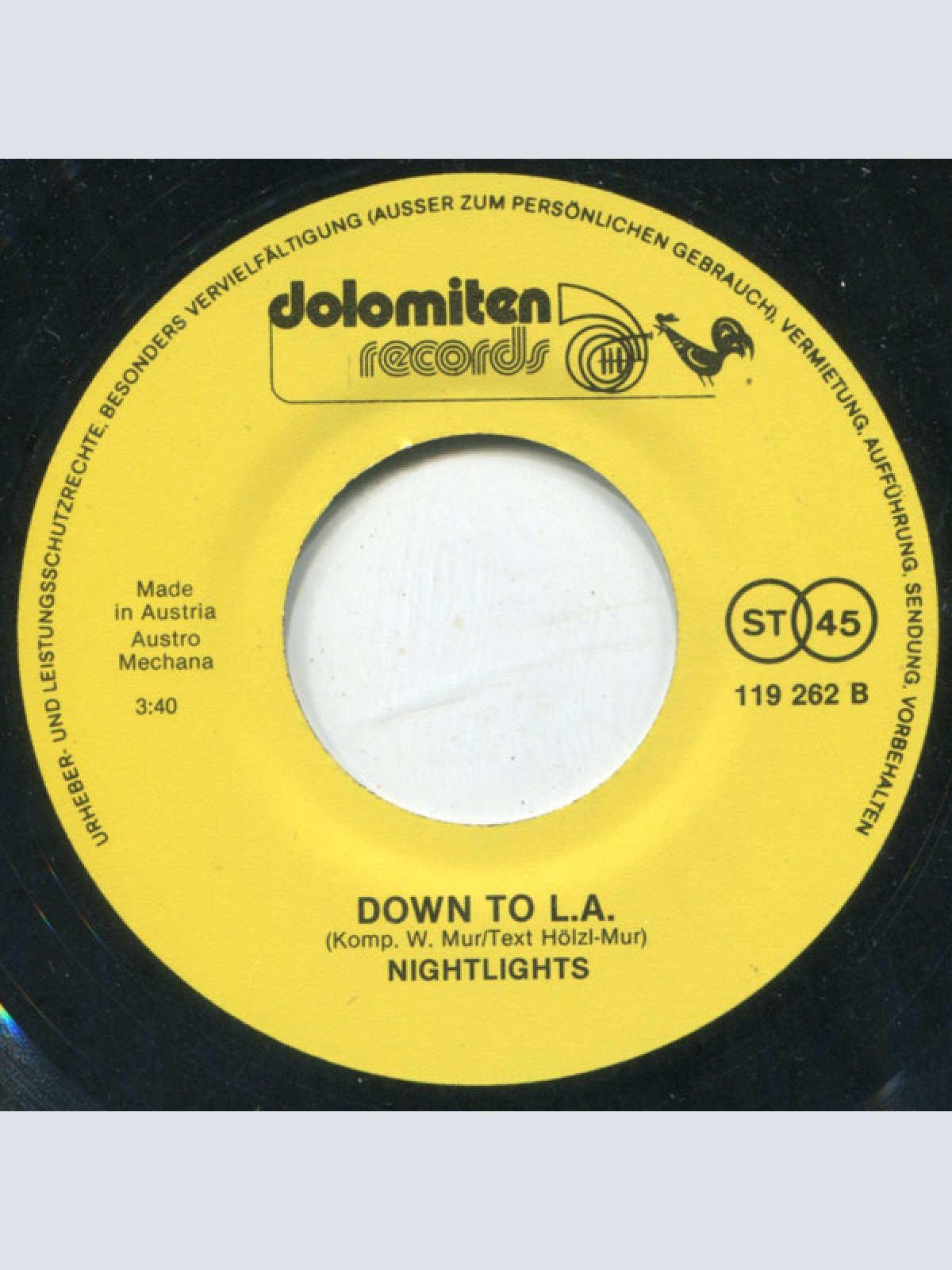 Vinyl / Nightlights (2) - Crystal Eyes / Down To L.A.