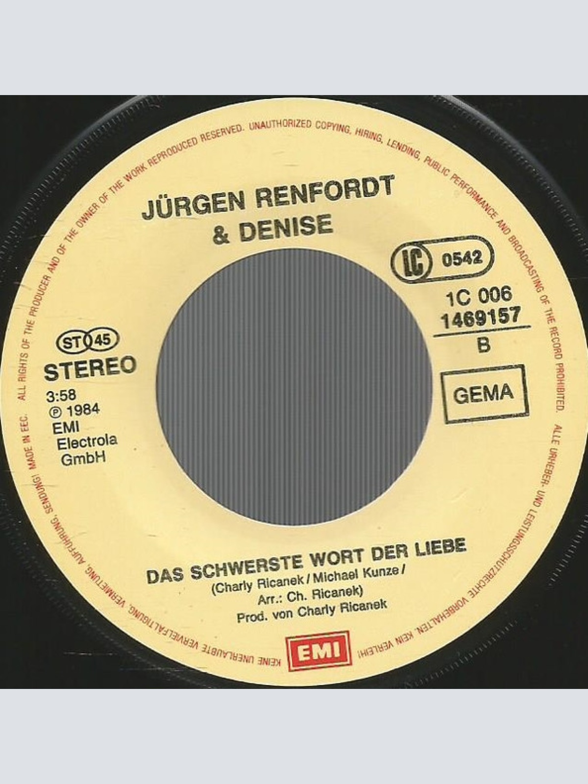 Vinyl / Jürgen Renfordt & Denise (13) - Kein Wort Zuviel