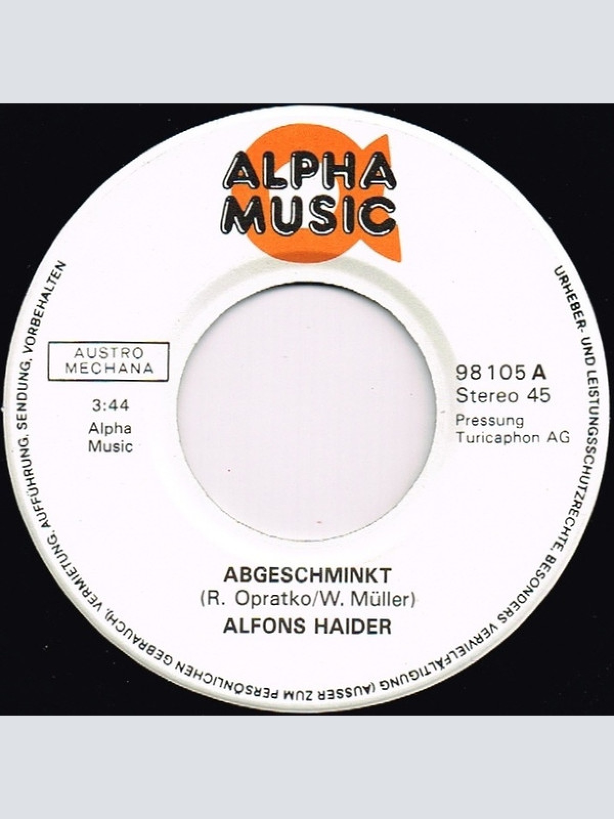 Vinyl / Alfons Haider - Abgeschminkt