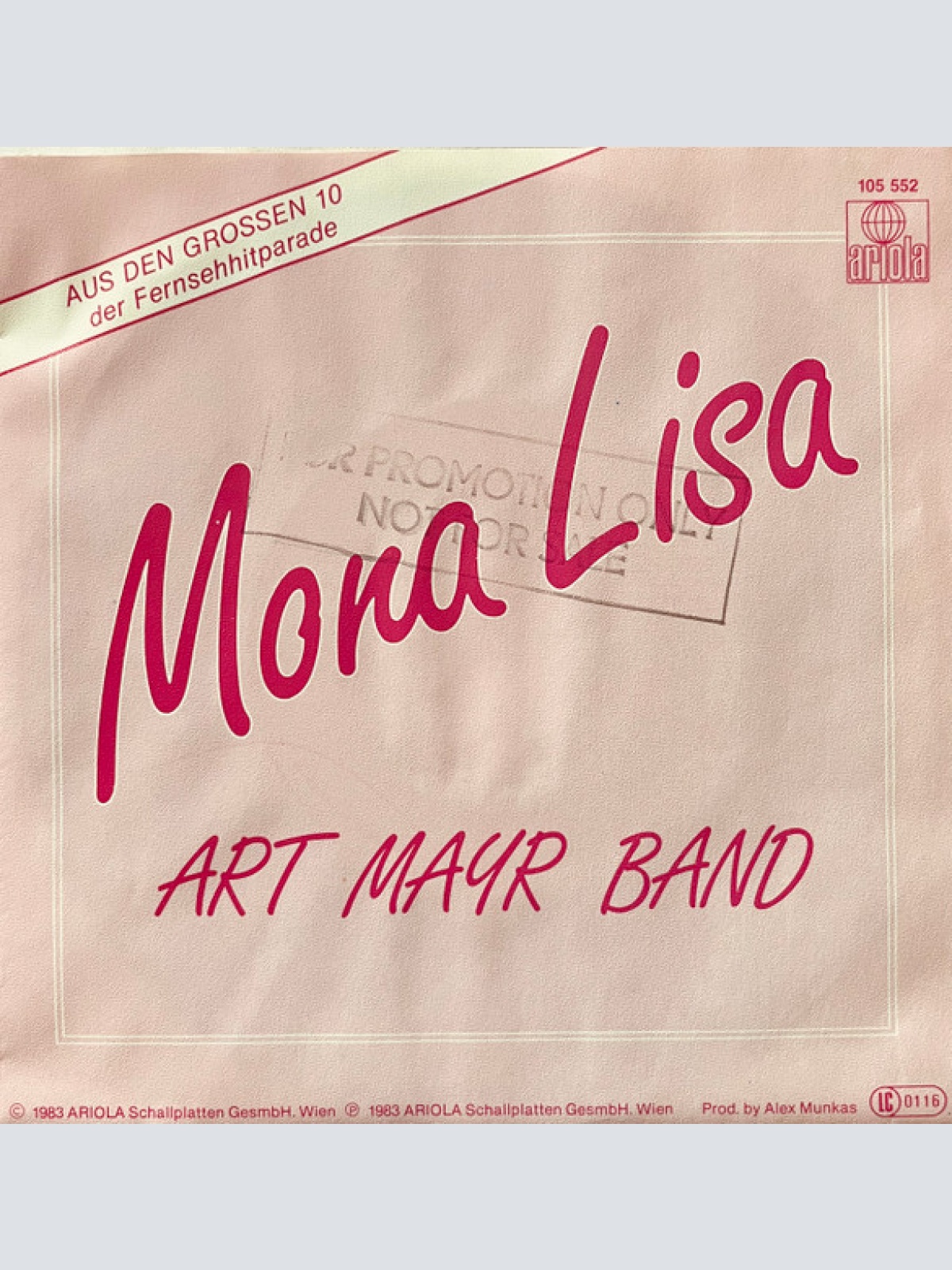 Vinyl / Art Mayr Band - Mona Lisa