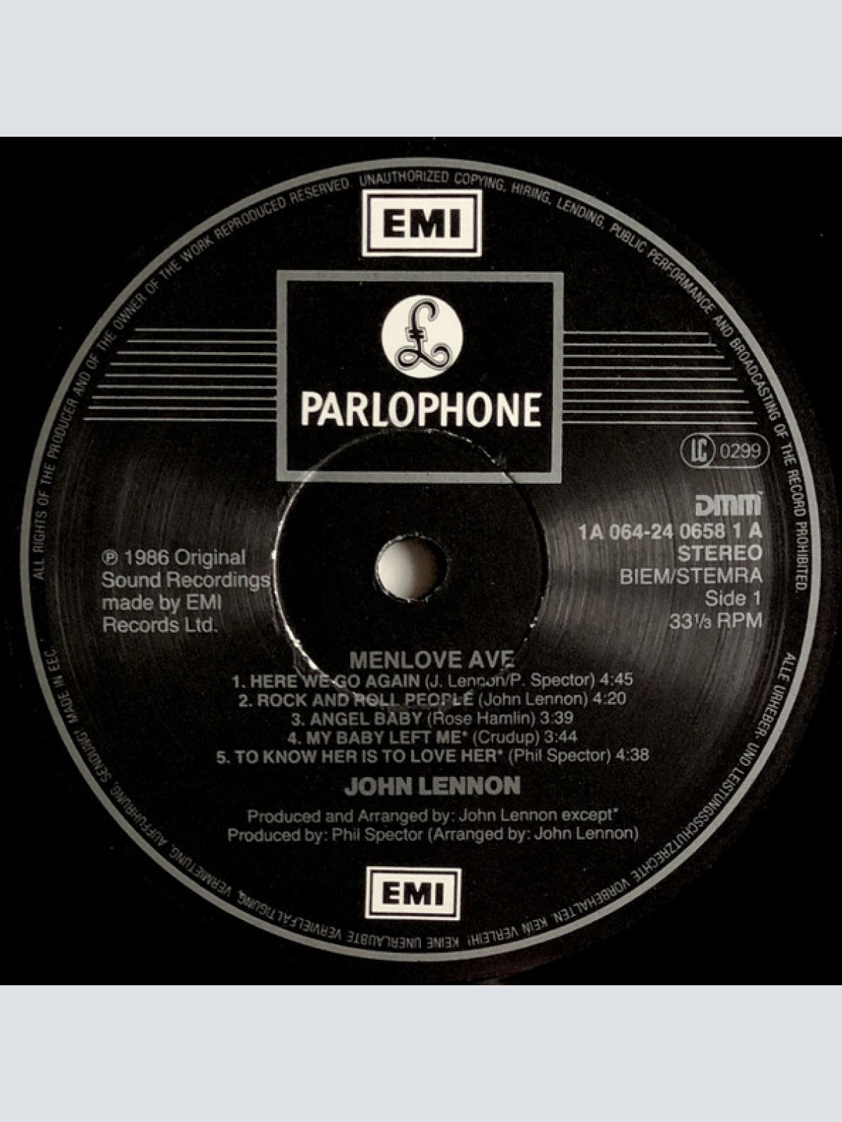 Vinyl / John Lennon - Menlove Ave