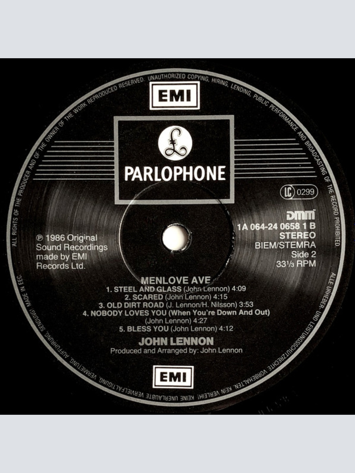 Vinyl / John Lennon - Menlove Ave