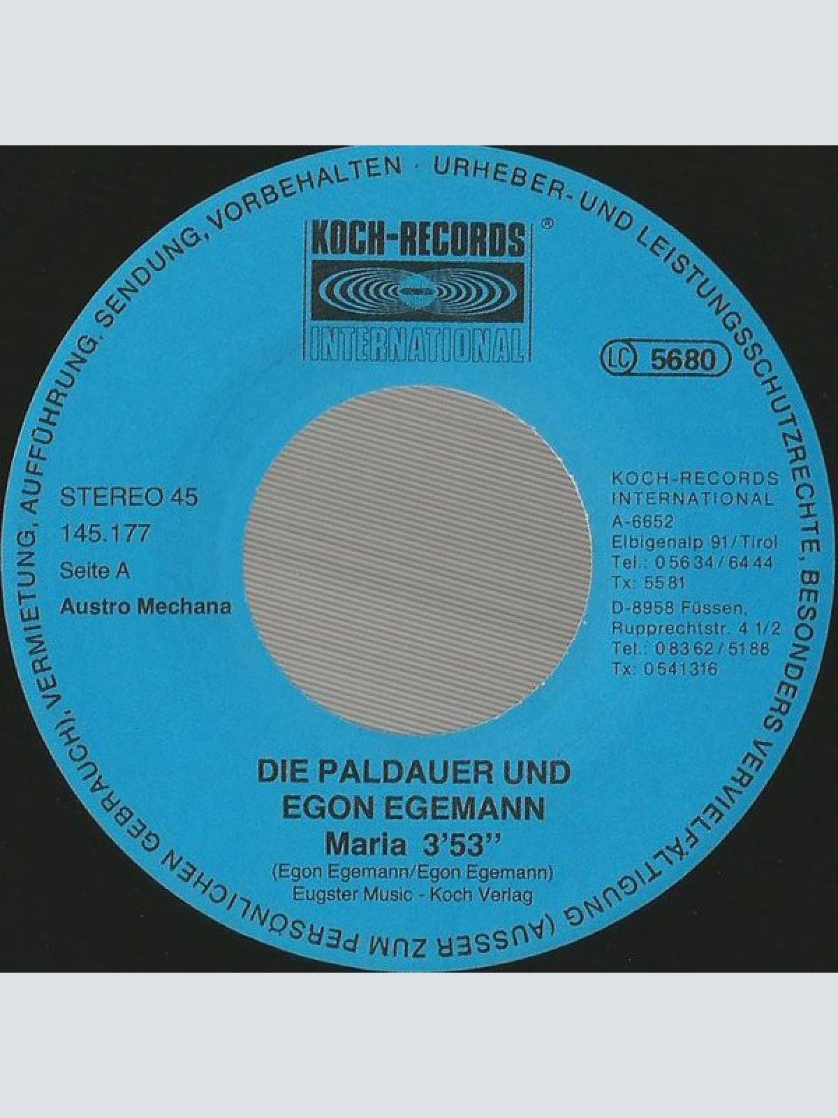 Vinyl / Die Paldauer & Egon Egemann - Maria