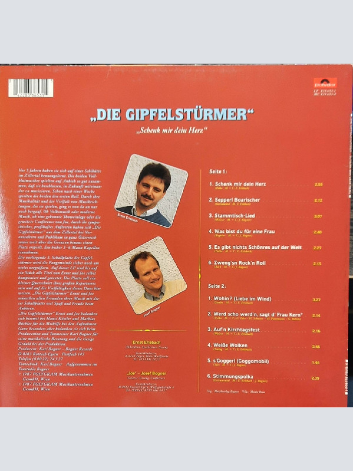 Vinyl / Die Gipfelstürmer Aus Dem Zillertal* - Schenk Mir Dein Herz