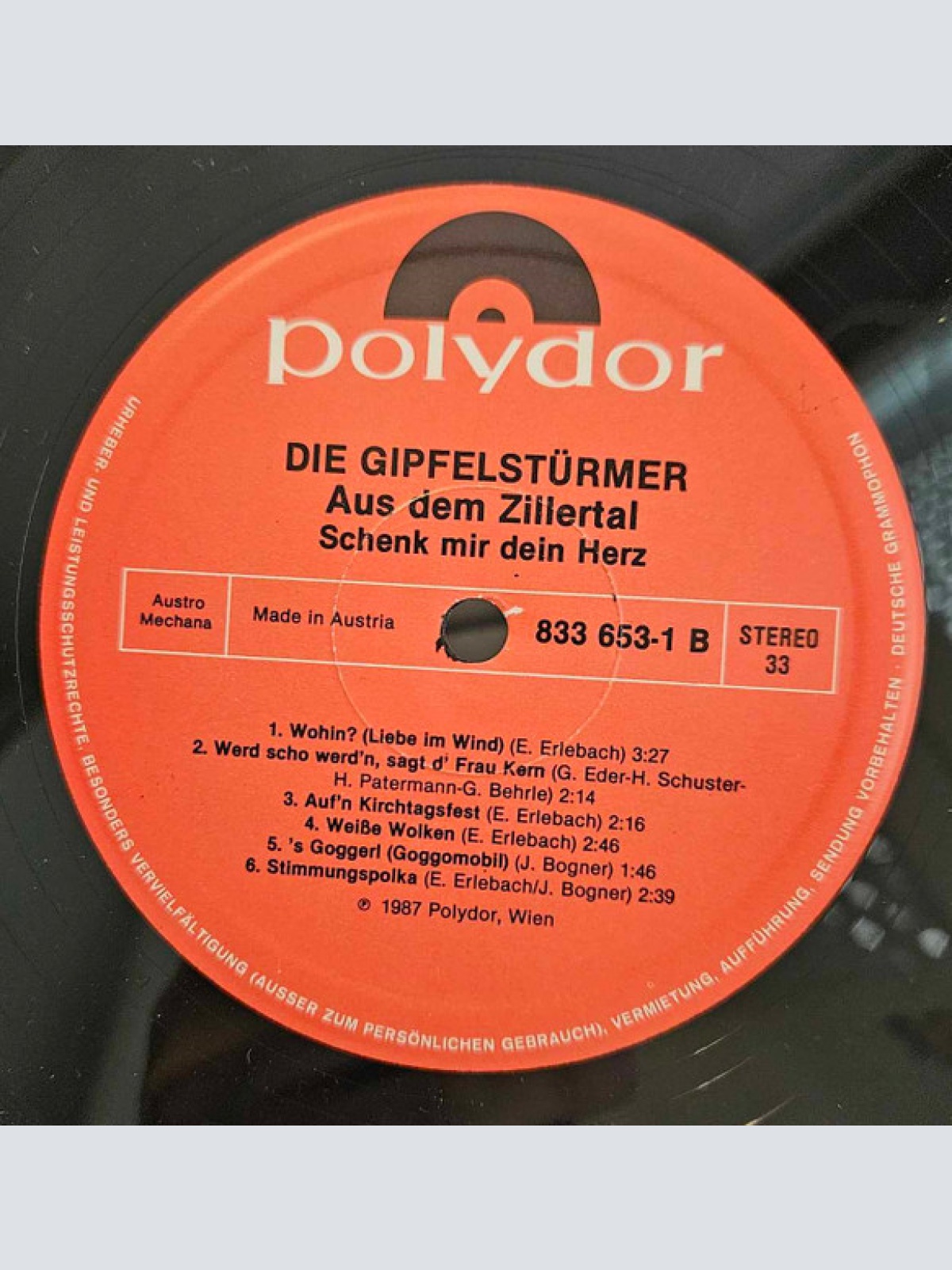 Vinyl / Die Gipfelstürmer Aus Dem Zillertal* - Schenk Mir Dein Herz