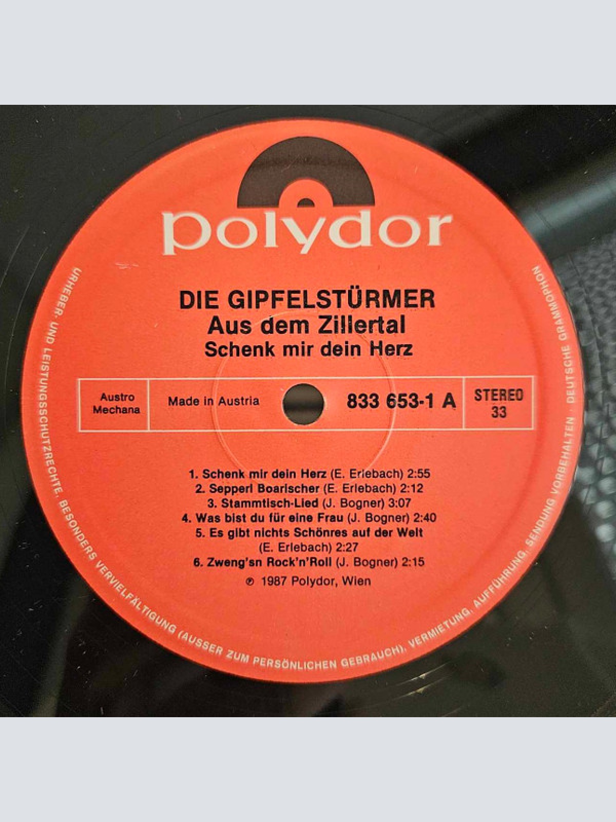 Vinyl / Die Gipfelstürmer Aus Dem Zillertal* - Schenk Mir Dein Herz
