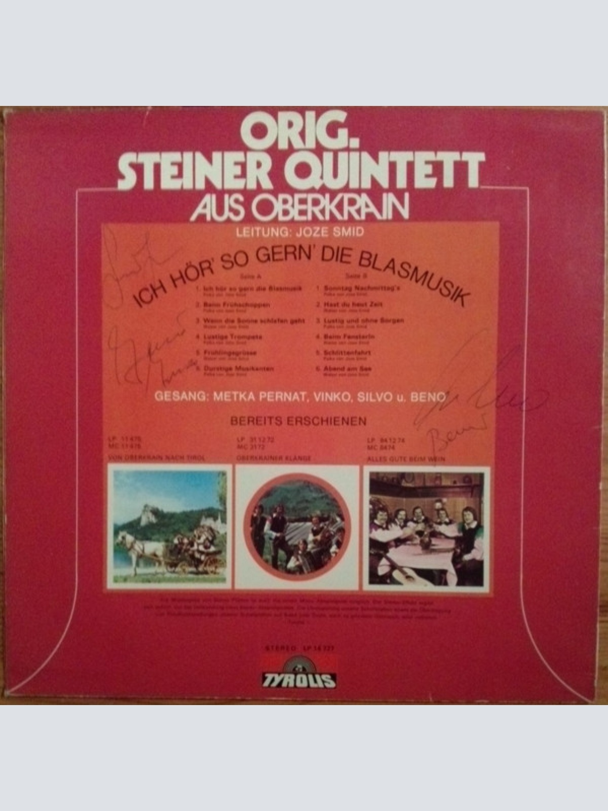 Vinyl / Orig. Steiner Quintett Aus Oberkrain* - Ich Hör' So Gern' Die Blasmusik