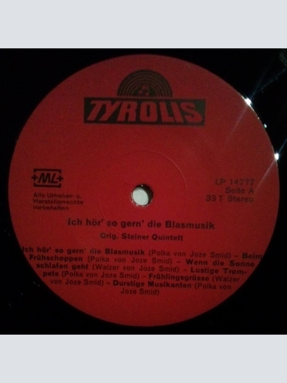 Vinyl / Orig. Steiner Quintett Aus Oberkrain* - Ich Hör' So Gern' Die Blasmusik