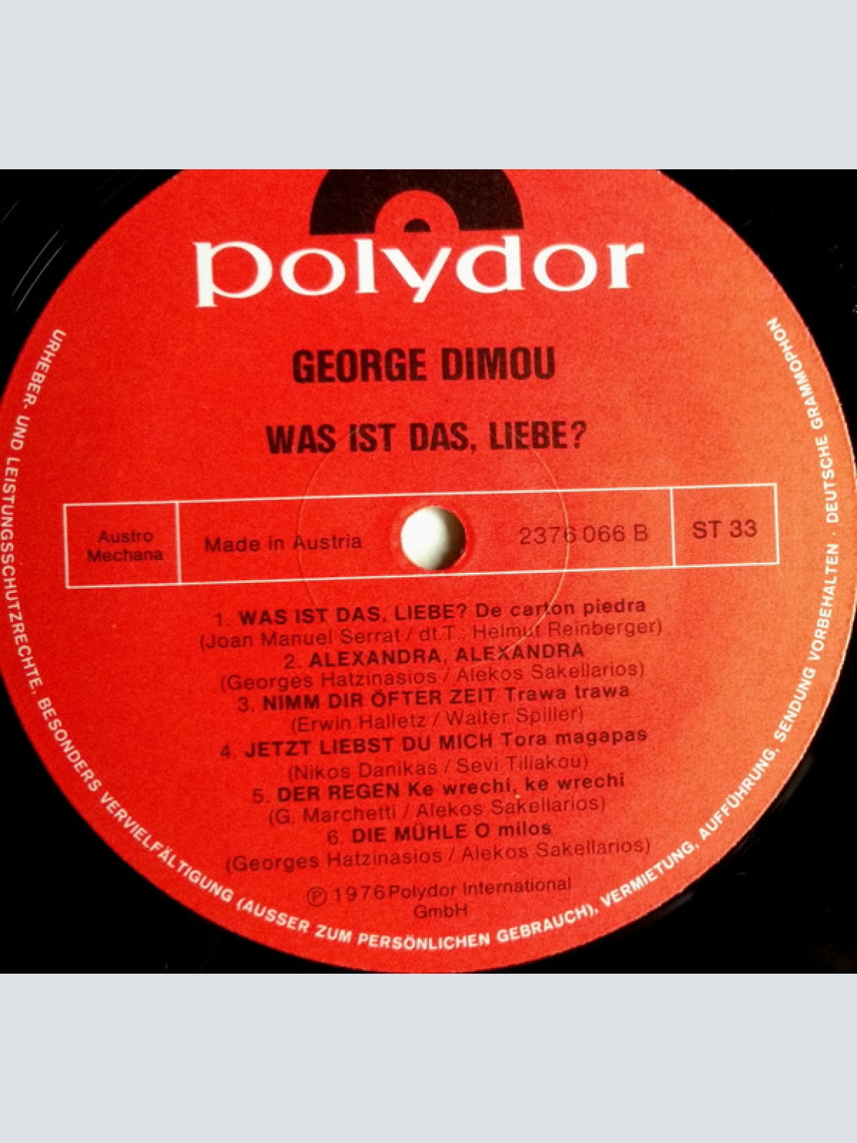 Vinyl / Georges Dimou - Was Ist Das, Liebe?