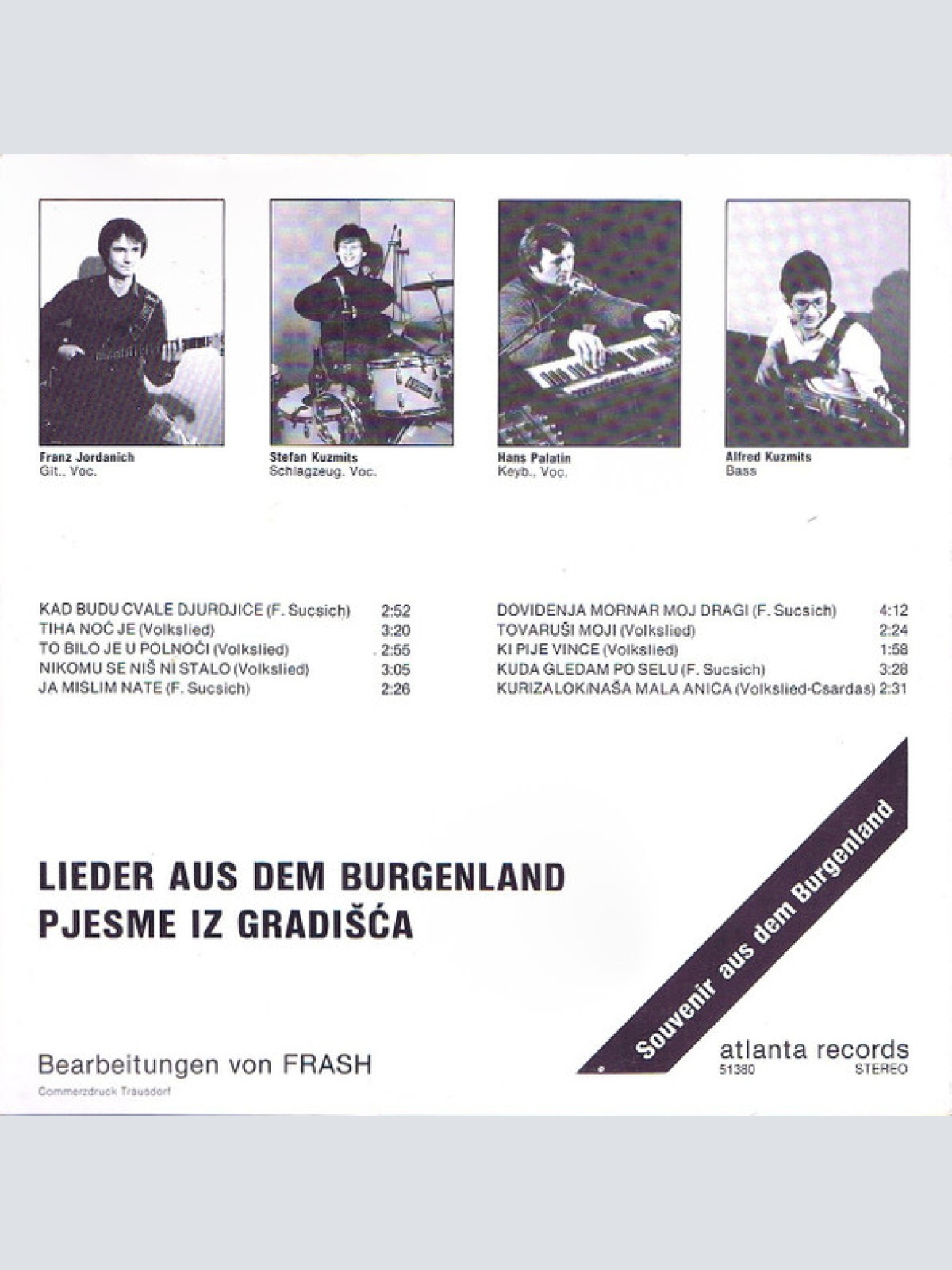 Vinyl / Franz Jordanich, Stefan Kuzmits, Hans Palatin, Alfred Kuzmits - Lieder Aus Dem Burgenland / Pjesme Iz Gradiṥća