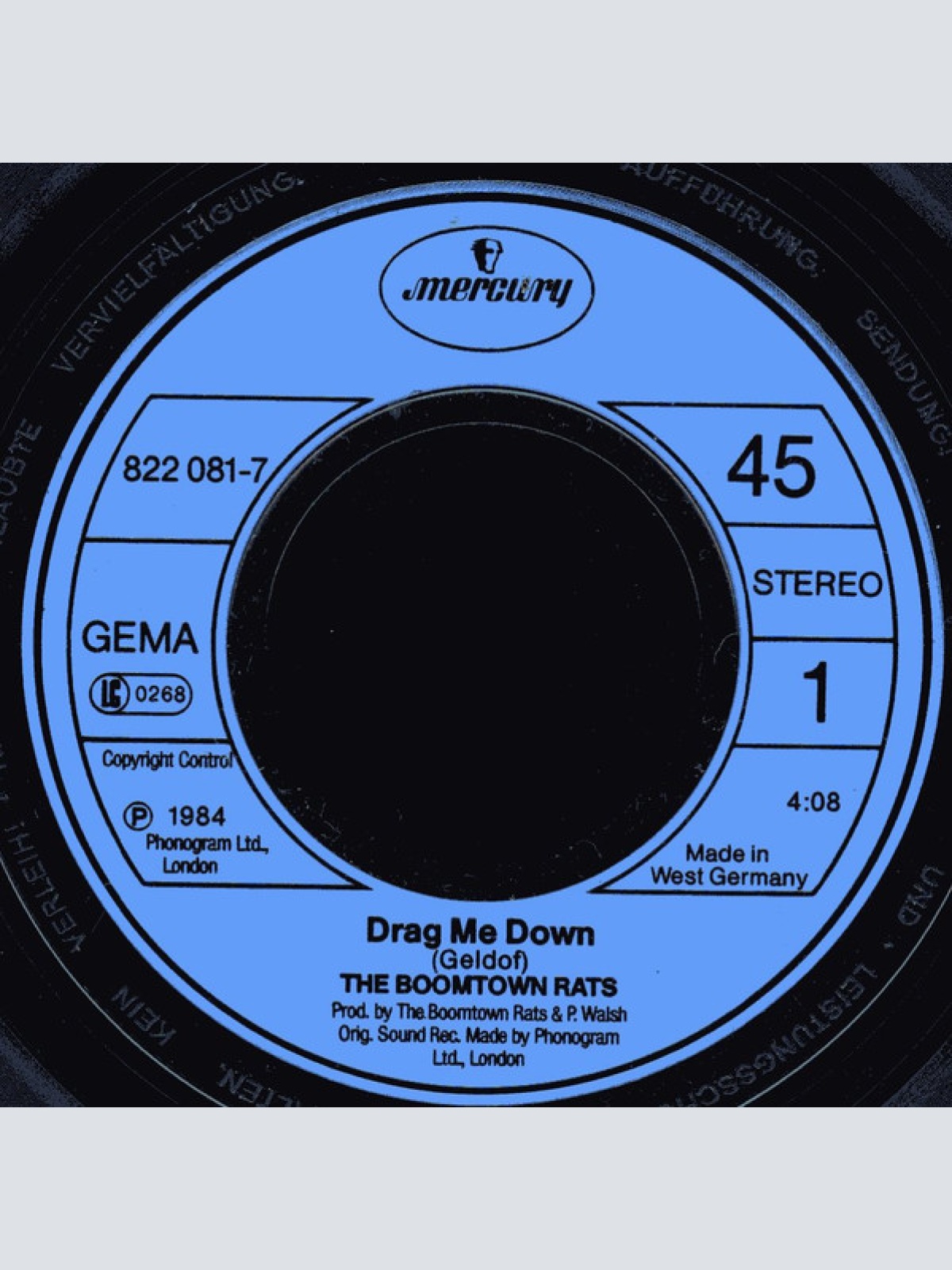Vinyl / The Boomtown Rats - Drag Me Down