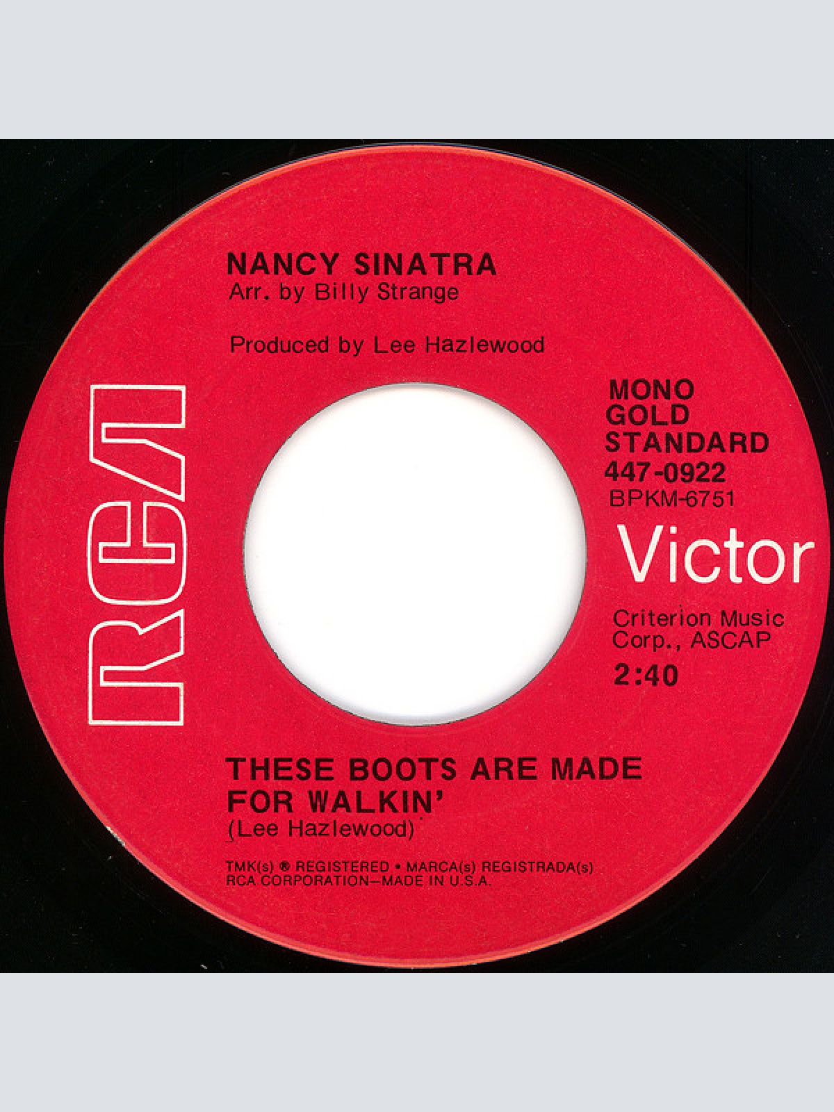 Vinyl / Nancy Sinatra - These Boots Are Made For Walkin'