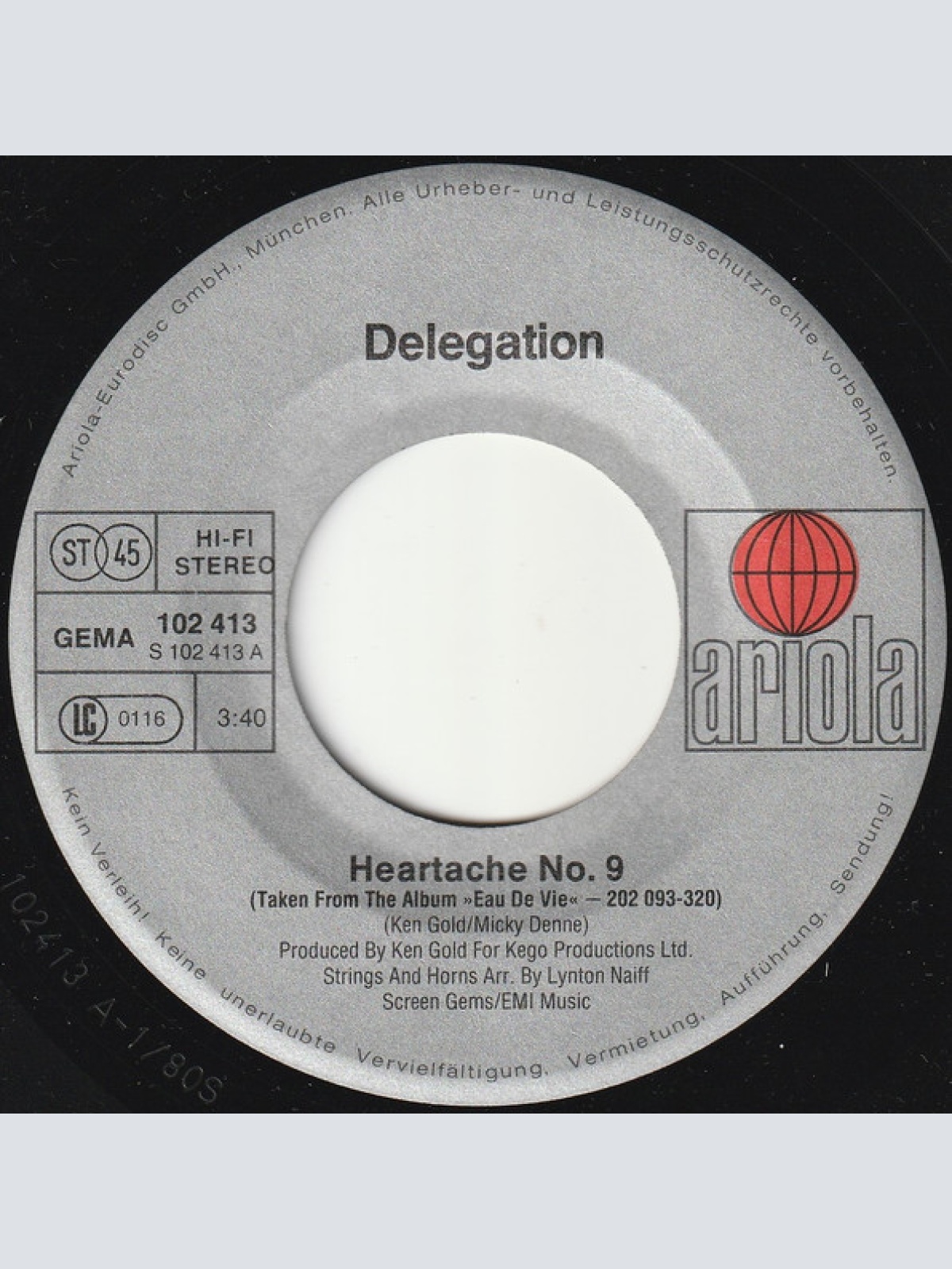 Vinyl / Delegation - Heartache No. 9