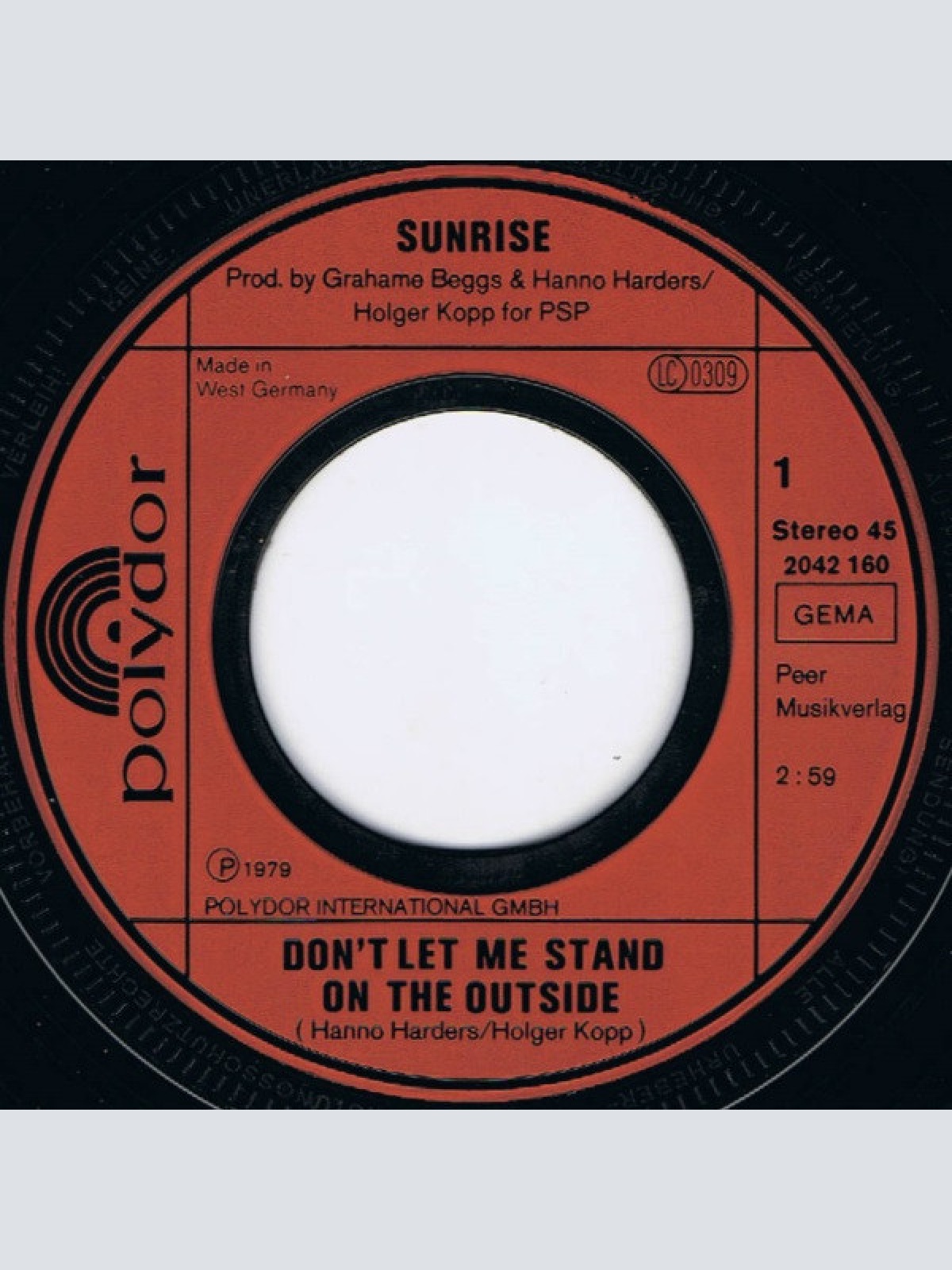 Vinyl / Sunrise (12) - Don't Let Me Stand On The Outside
