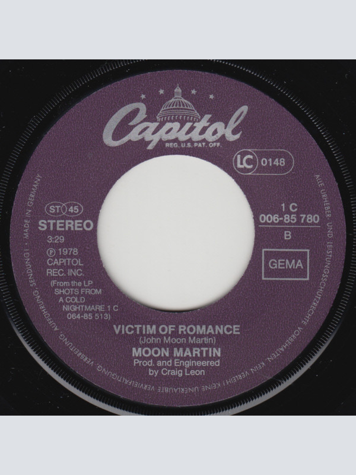 Vinyl / Moon Martin - Bad Case Of Lovin' You