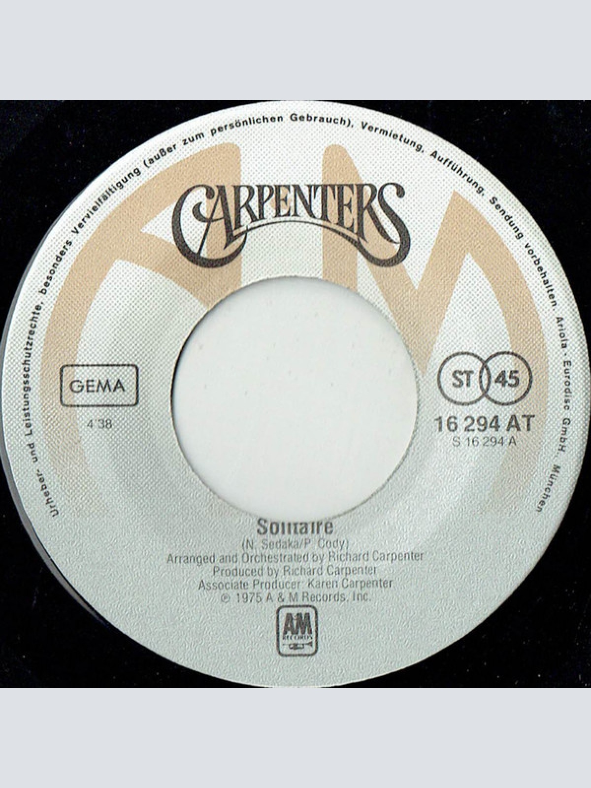 Vinyl / Carpenters - Solitaire