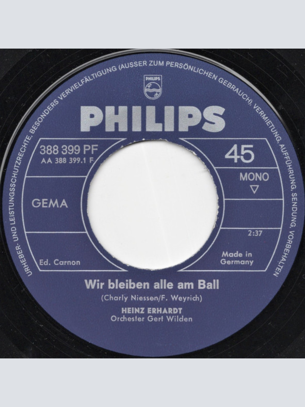 Vinyl / Heinz Erhardt, Orchester Gert Wilden* - Wir Bleiben Alle Am Ball / Salto Mortale