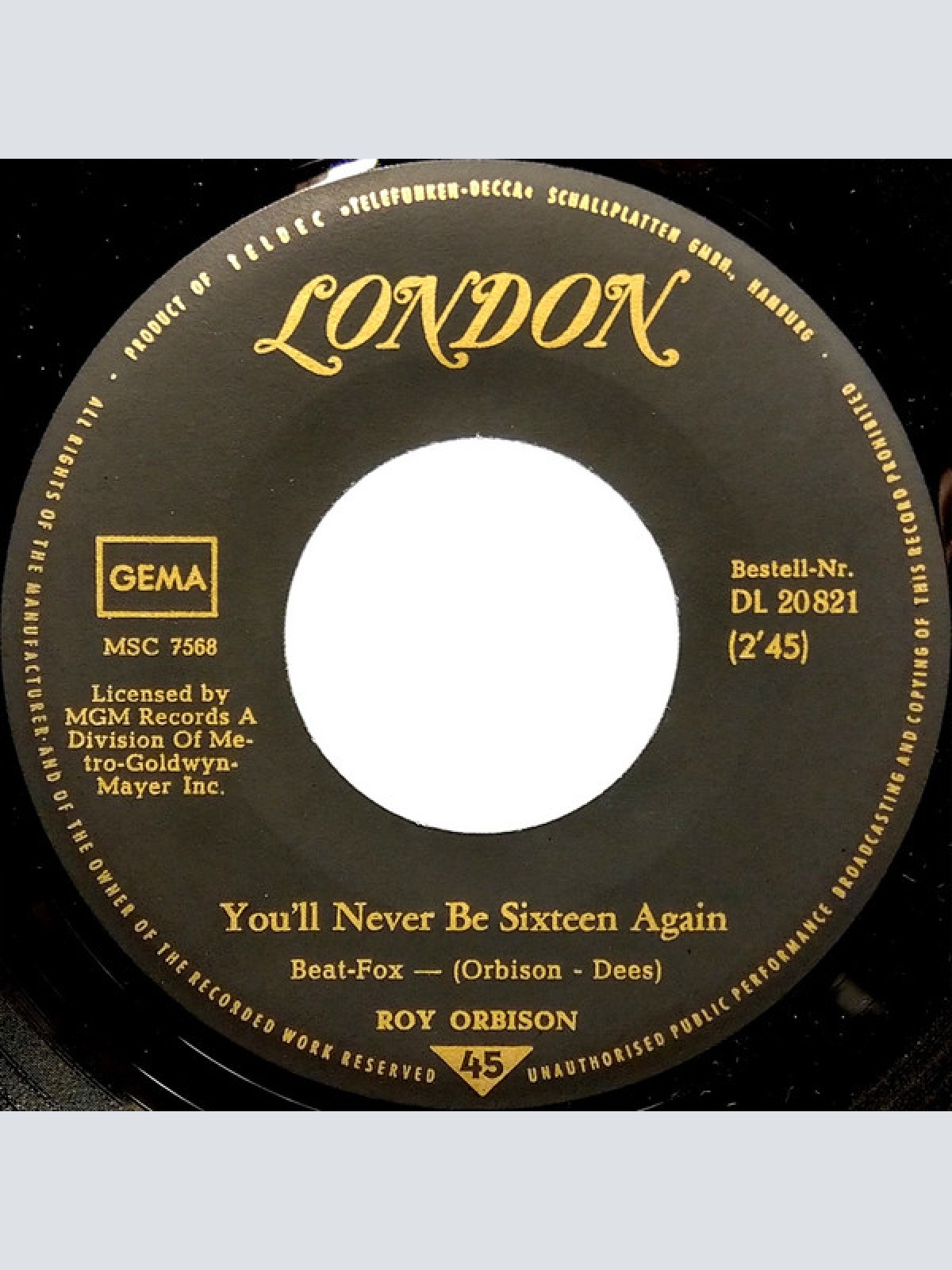Vinyl / Roy Orbison - Too Soon To Know