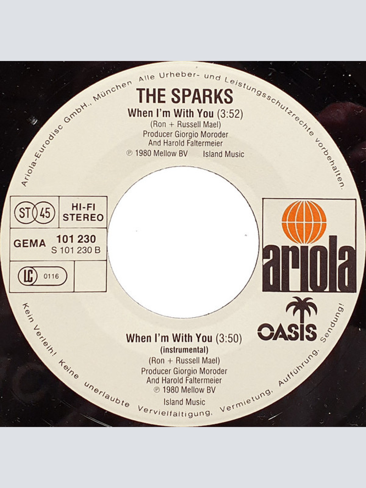 Vinyl / Sparks - When I'm With You