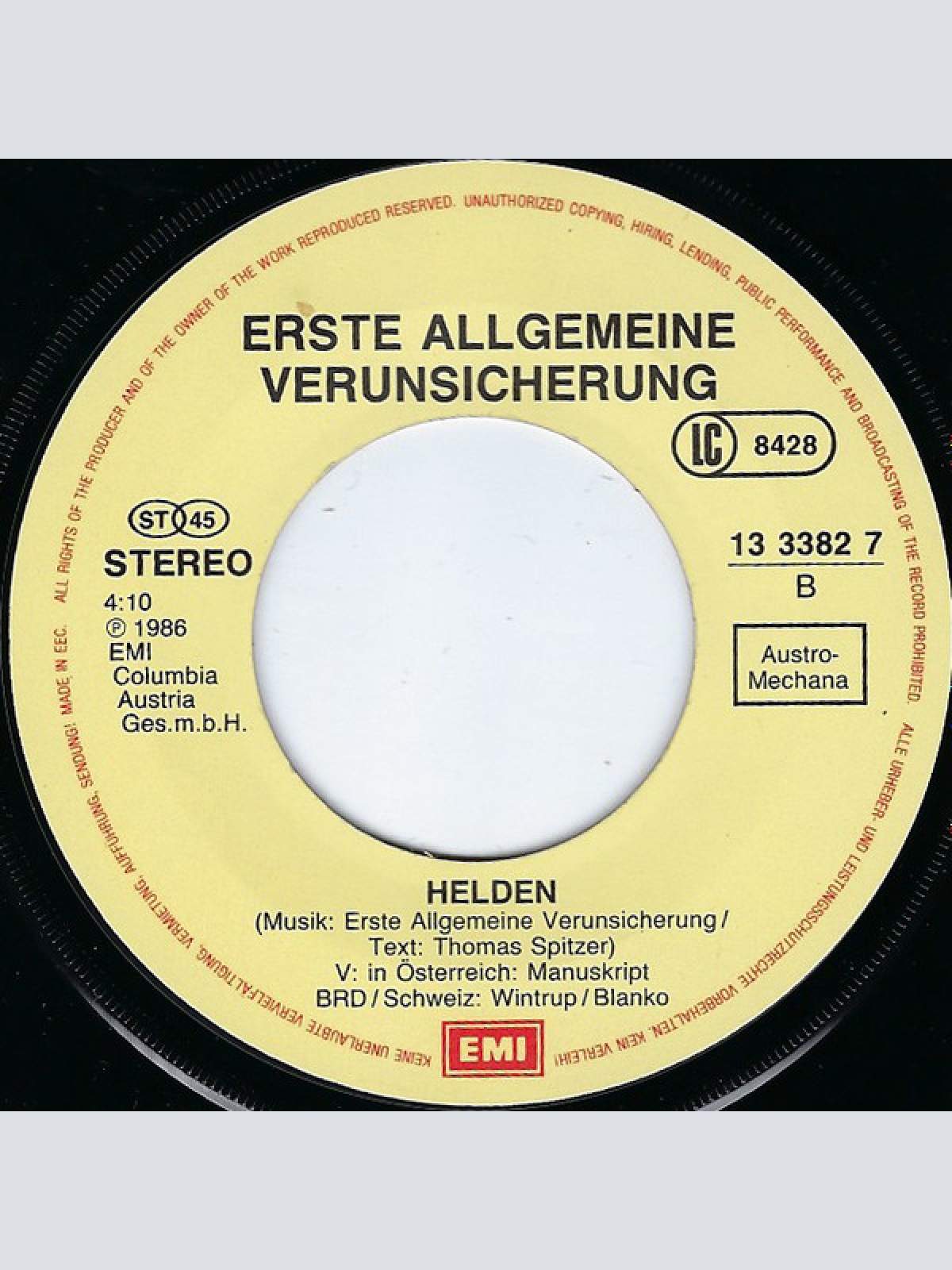 Vinyl / Erste Allgemeine Verunsicherung* - Heisse Nächte In Palermo