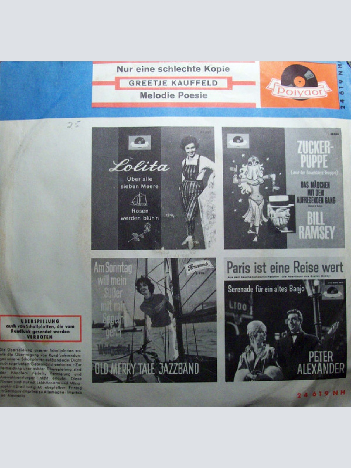 Vinyl / Greetje Kauffeld - Nur Eine Schlechte Kopie / Melodie Poesie