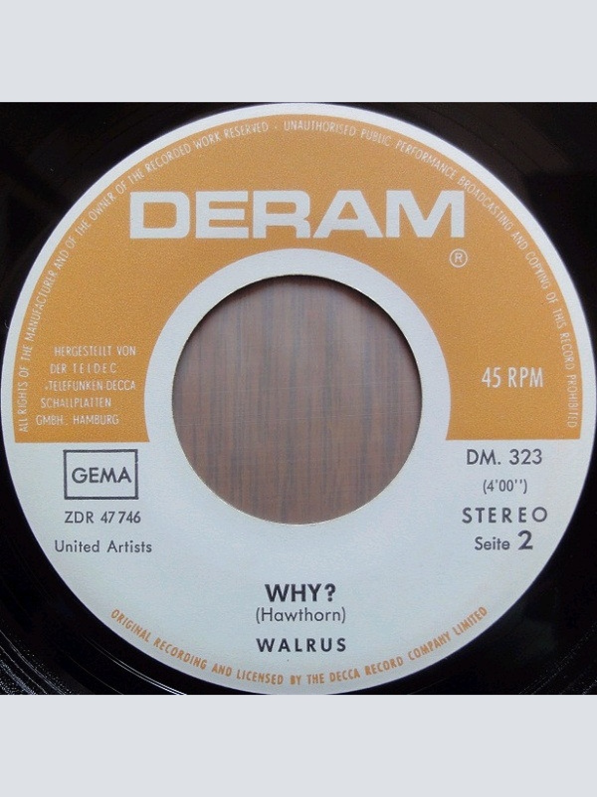 Vinyl / Walrus (4) - Never Gonna Let My Body Touch The Ground / Why