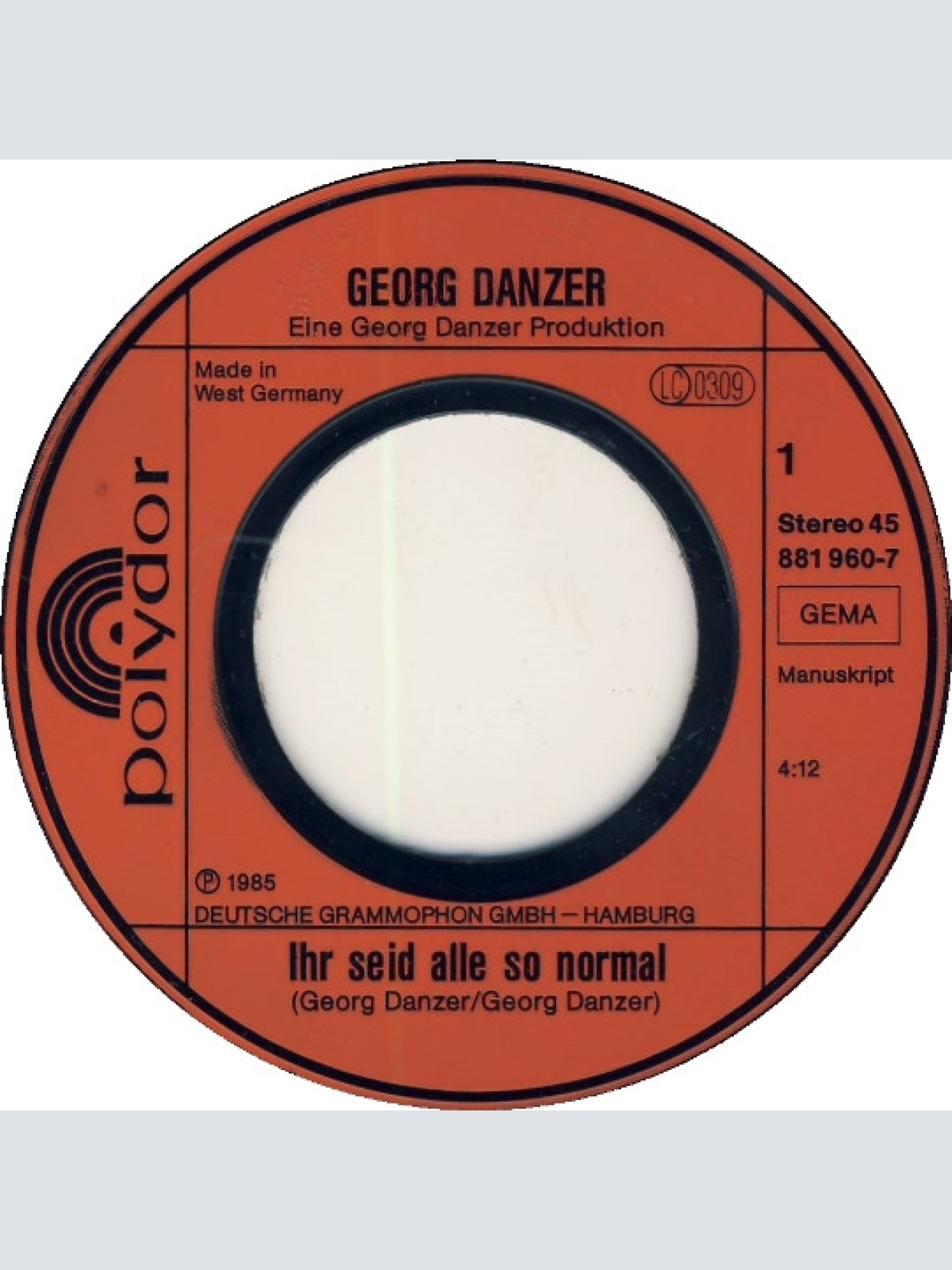 Vinyl / Georg Danzer + Band* - Ihr Seid Alle So Normal