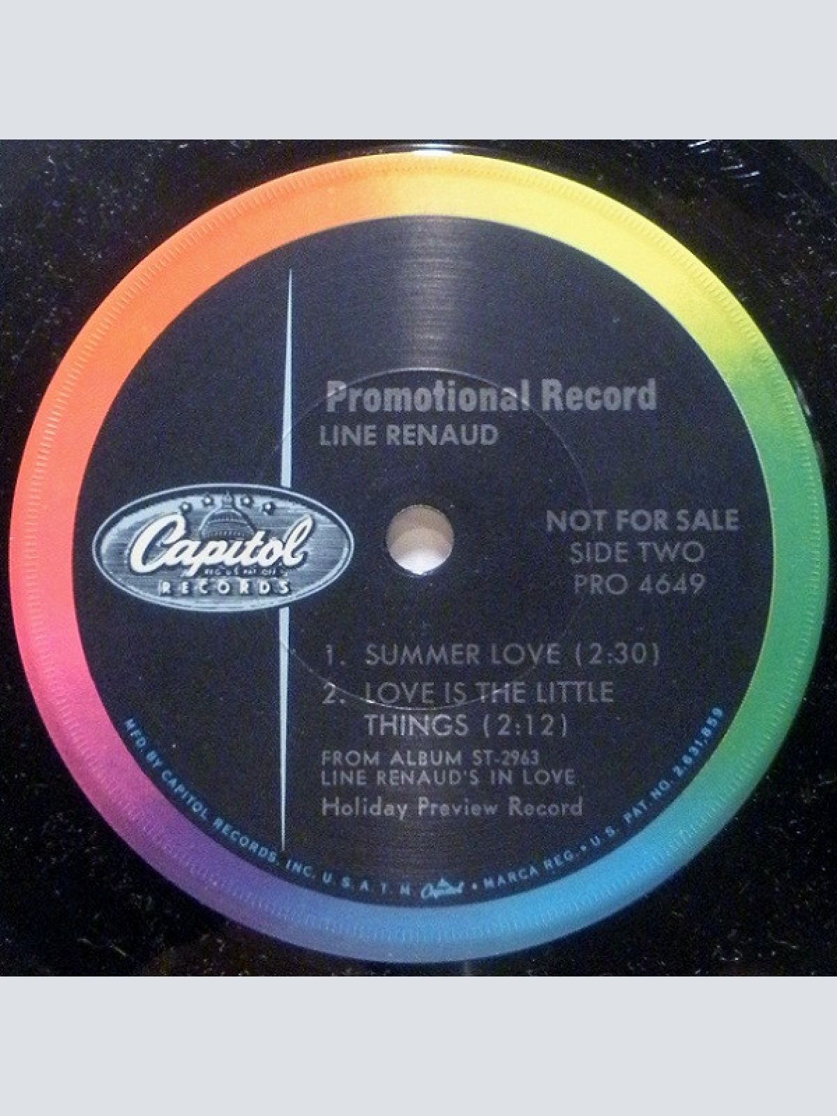 Vinyl / Line Renaud - Promotional Record