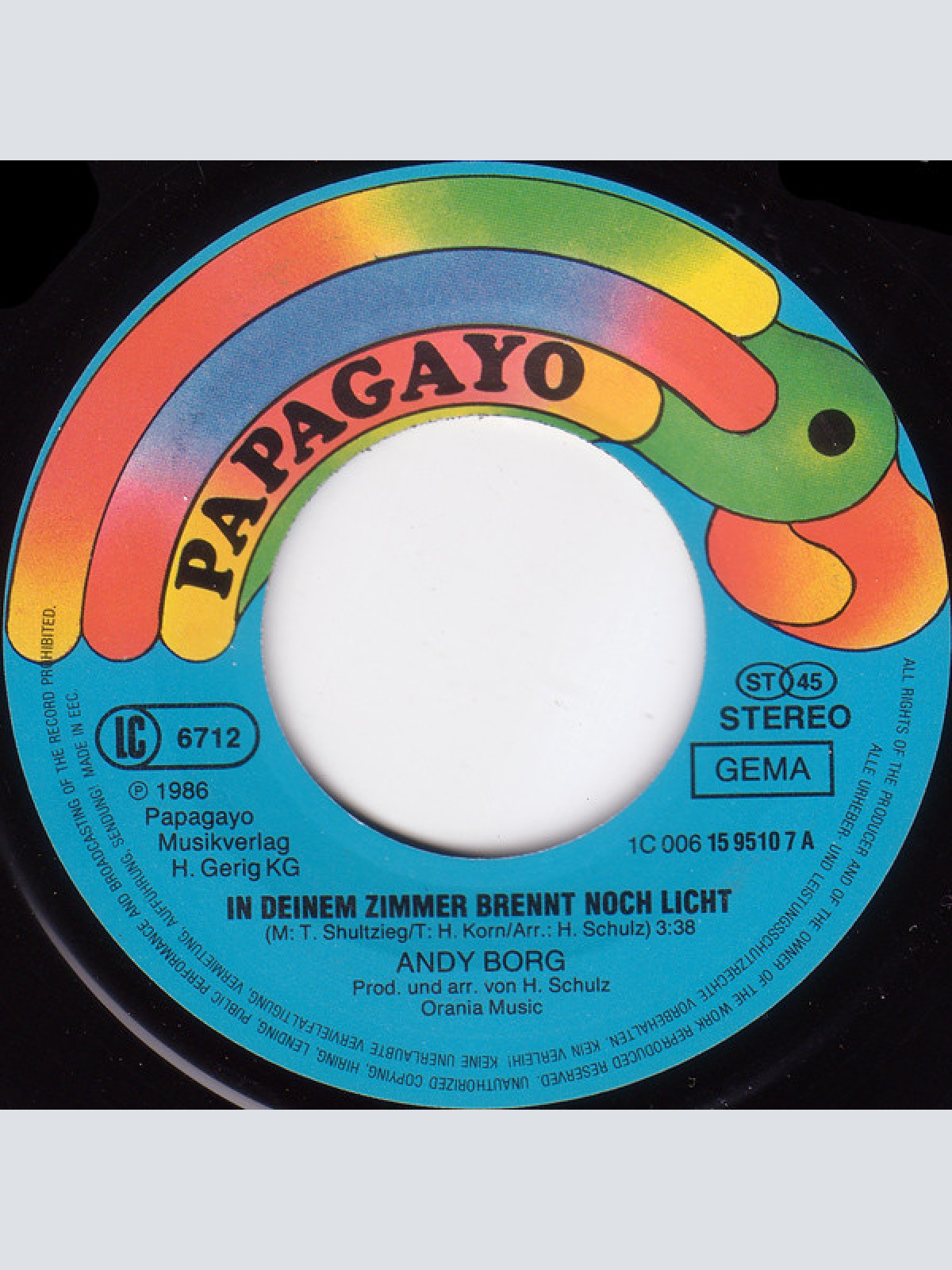 Vinyl / Andy Borg - In Deinem Zimmer Brennt Noch Licht