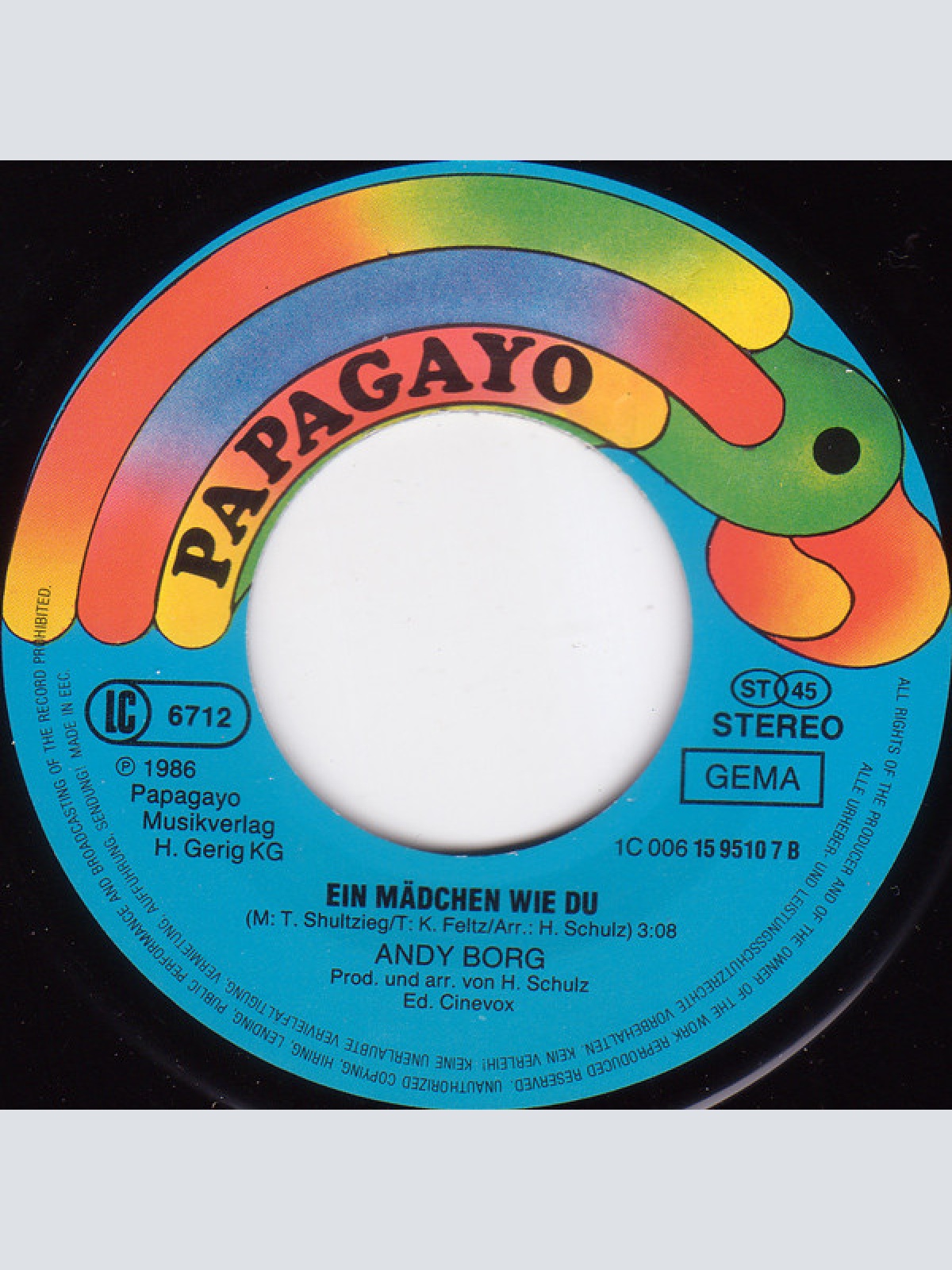 Vinyl / Andy Borg - In Deinem Zimmer Brennt Noch Licht