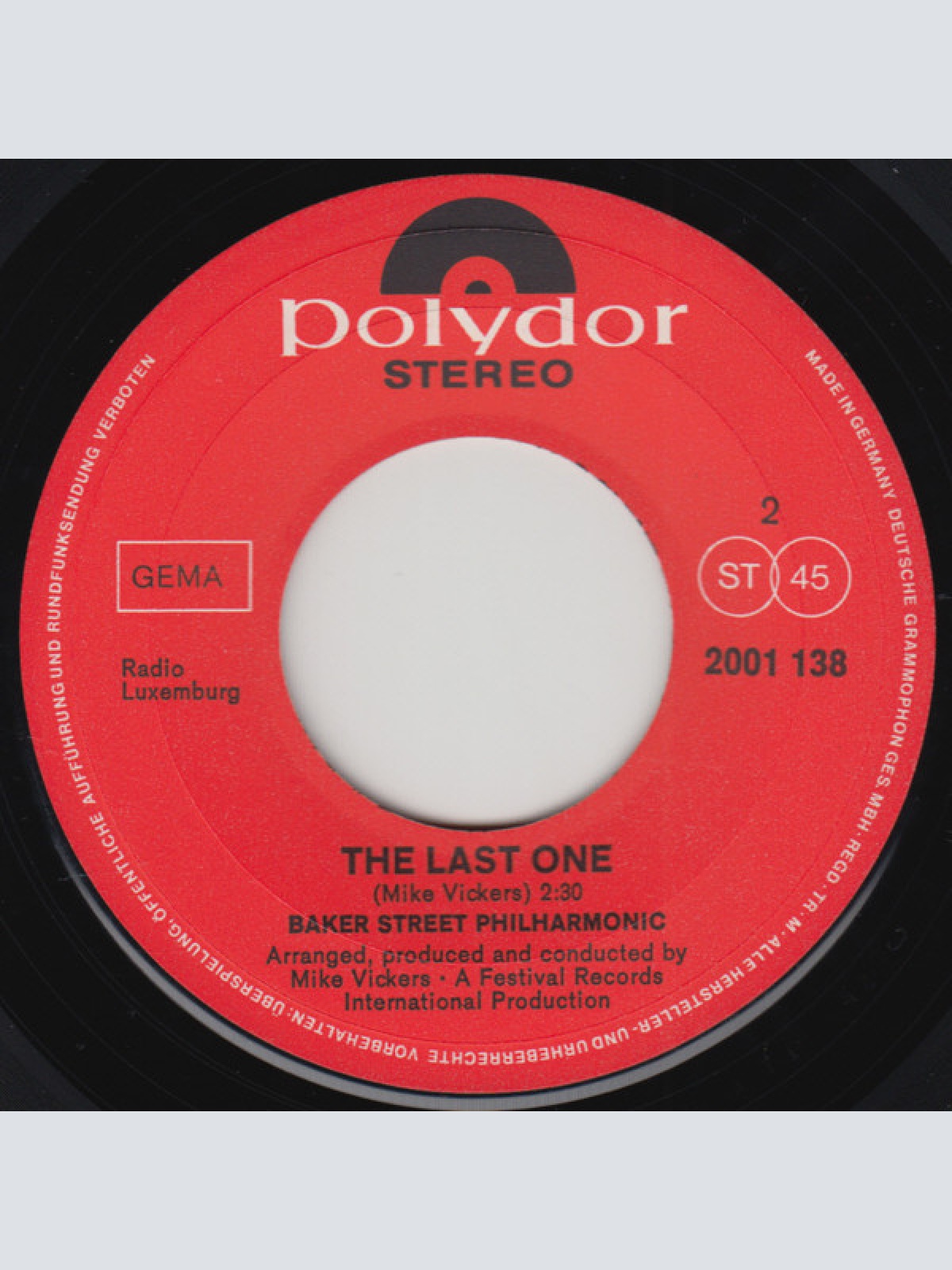 Vinyl / Baker Street Philharmonic - Theme From Love Story / The Last One