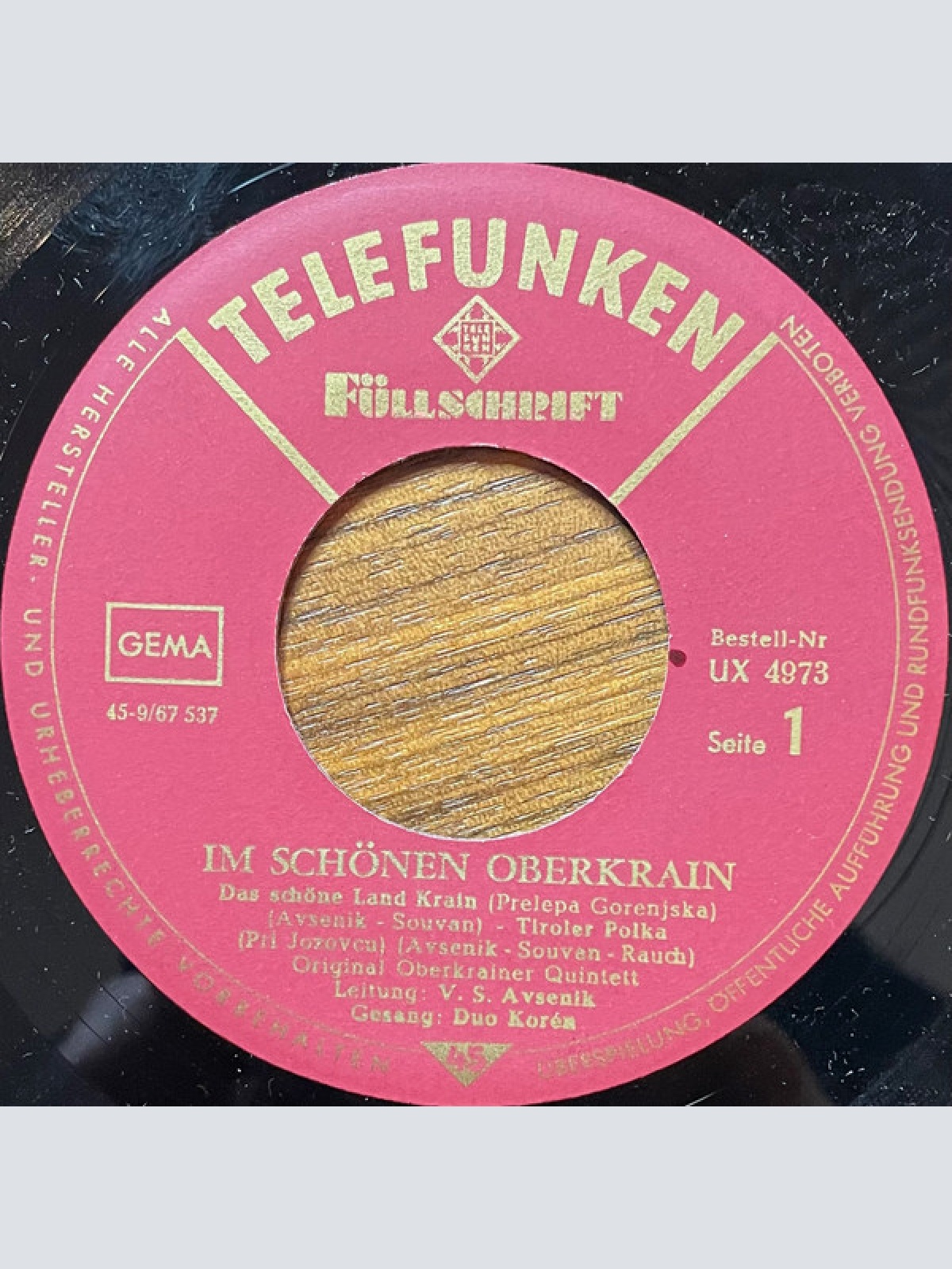 Vinyl / Das Original Oberkrainer Quintett* Gesang : Duo Korén Leitung : V. U. S. Avsenik* - Im Schönen Oberkrain