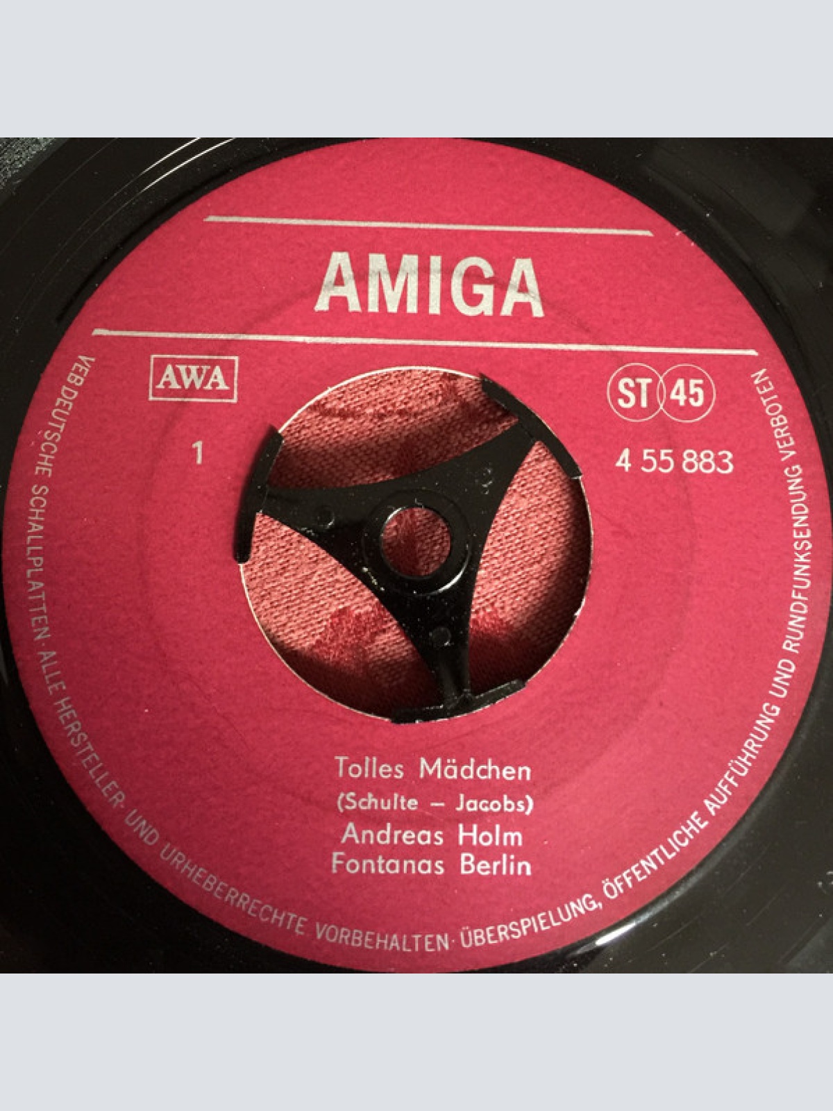 Vinyl / Andreas Holm, Fontanas Berlin - Tolles Mädchen / Heute Will Ich Gewinnen