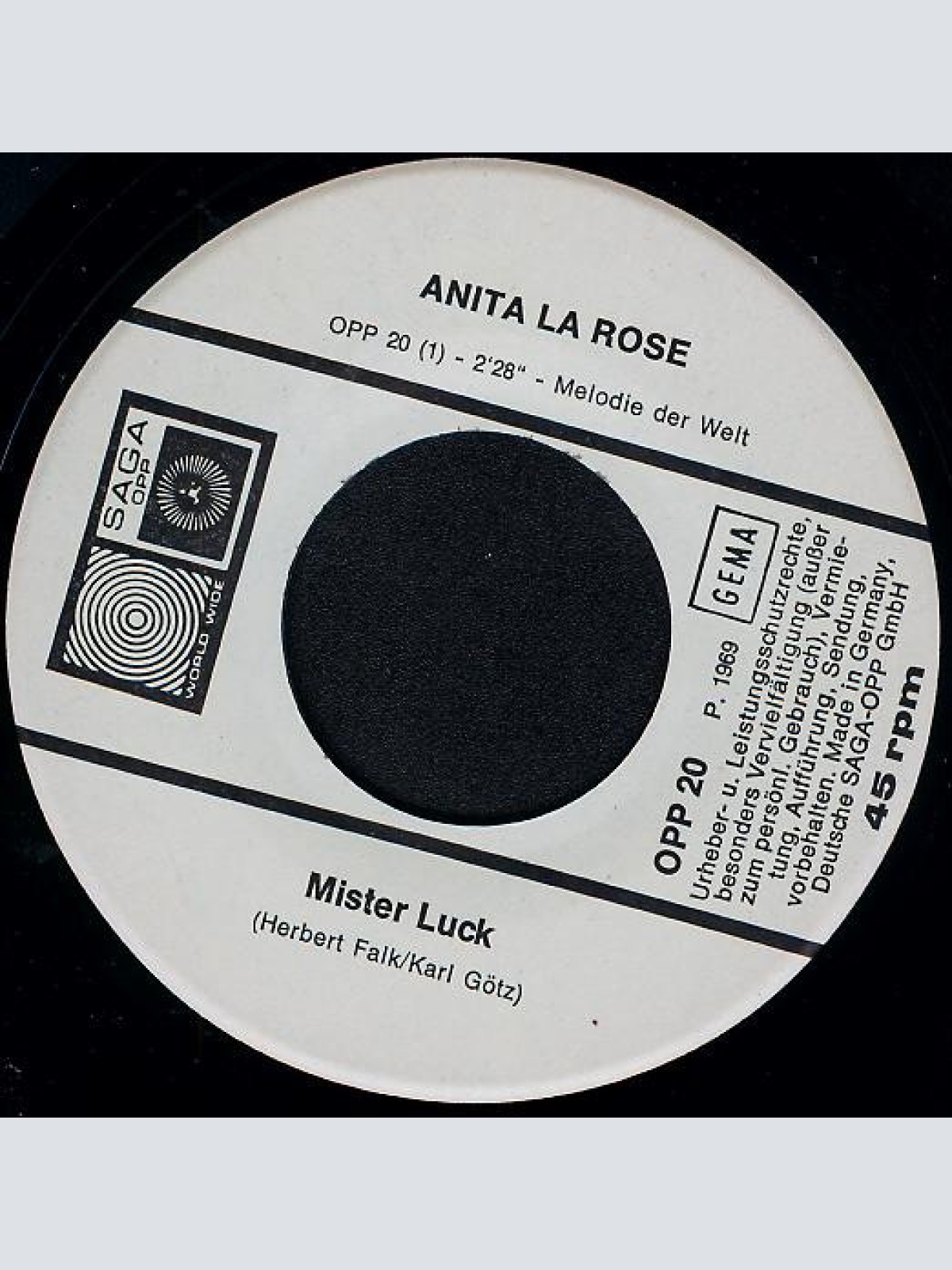 Vinyl / Anita La Rose - Mister Luck / Wie Die Zeit Vergeht