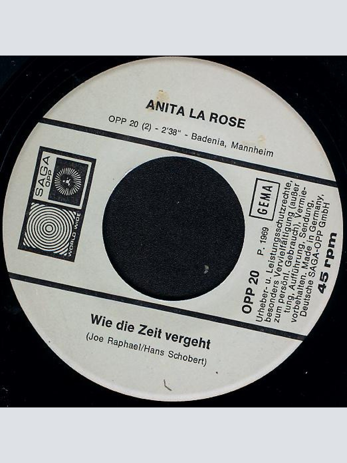 Vinyl / Anita La Rose - Mister Luck / Wie Die Zeit Vergeht