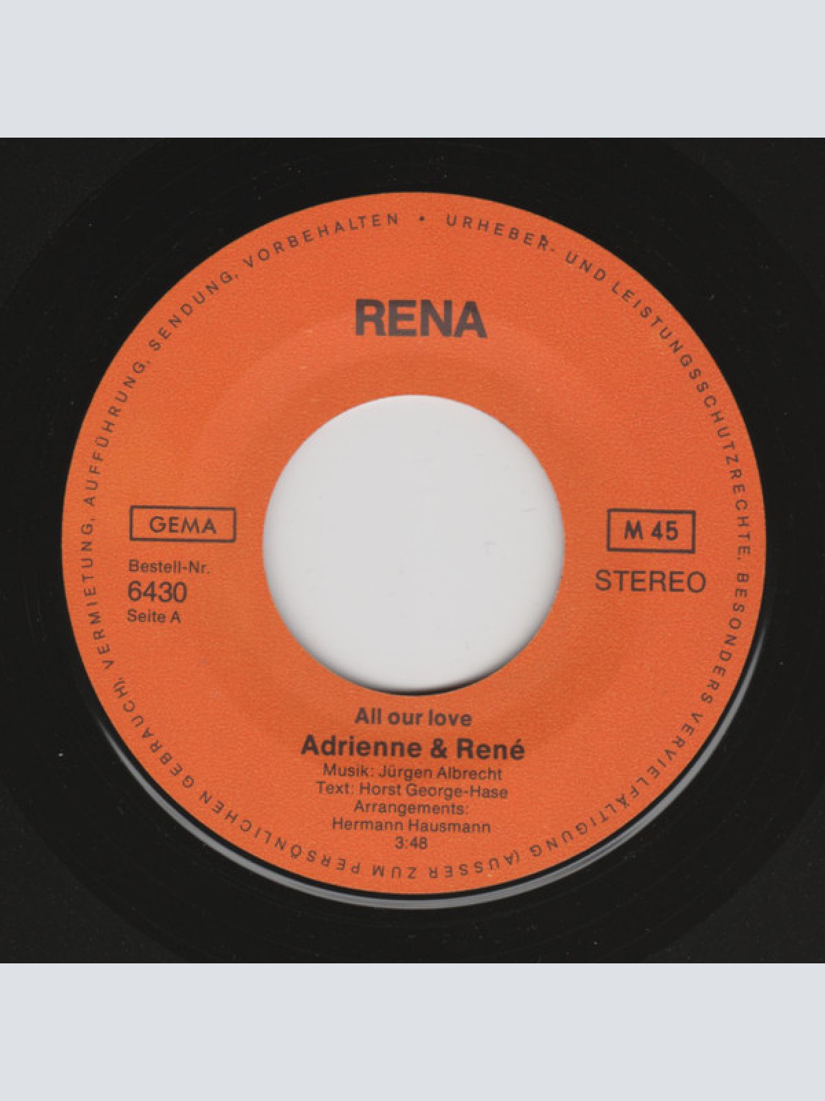 Vinyl / Adrienne & René - All Our Love / Our Love Is Divine
