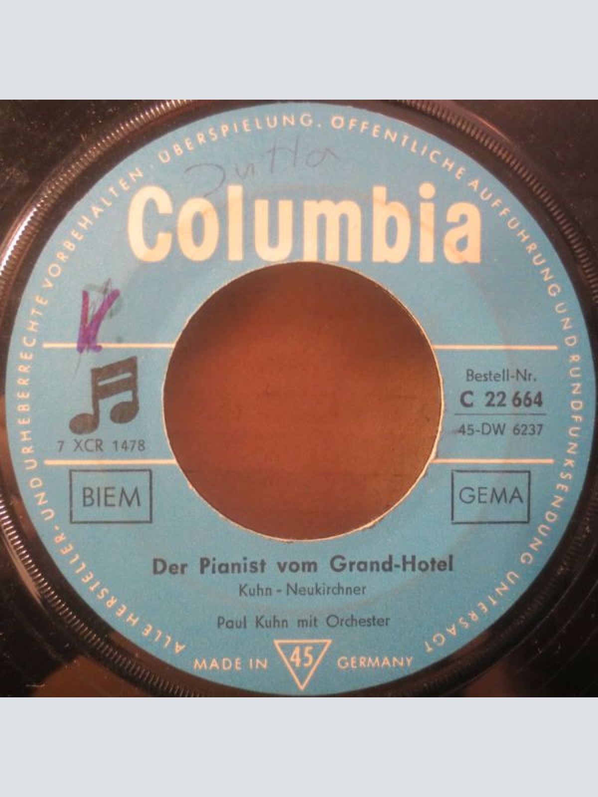 Vinyl / Paul Kuhn - Mein Dackel Waldemar Und Ich / Der Pianist Vom Grand-Hotel