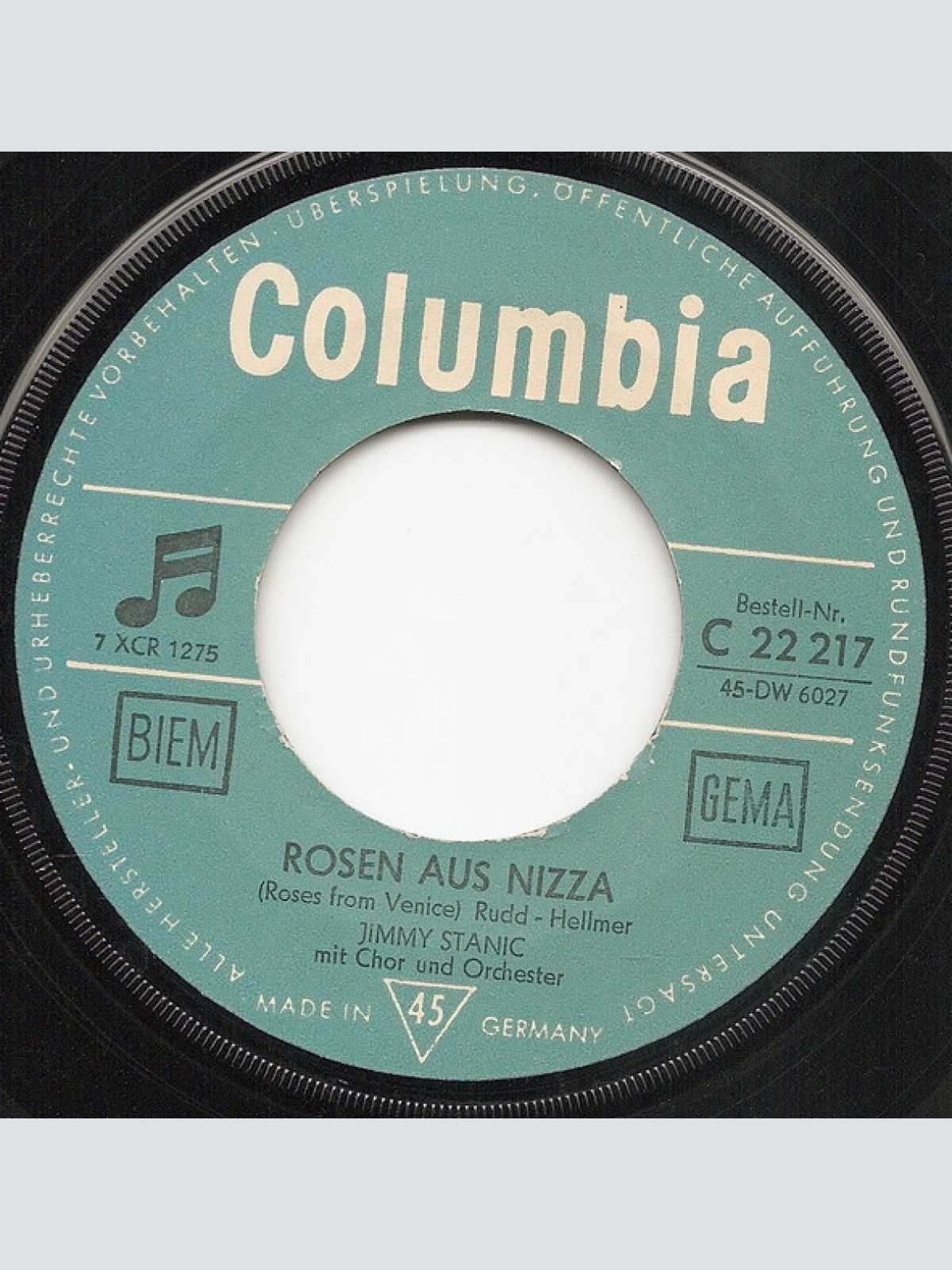 Vinyl / Jimmy Stanic* - Rosen Aus Nizza / Denke Daran, - Eh' Du Dich Verliebst