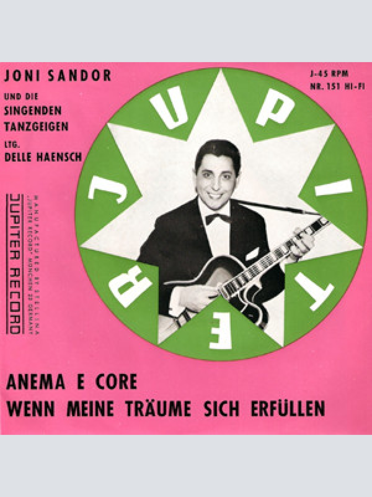 Vinyl / Joni Sandor Und Die Singenden Tanzgeigen , Ltg. Delle Haensch - Anema E Core  / Wenn Meine Träume Sich Erfüllen