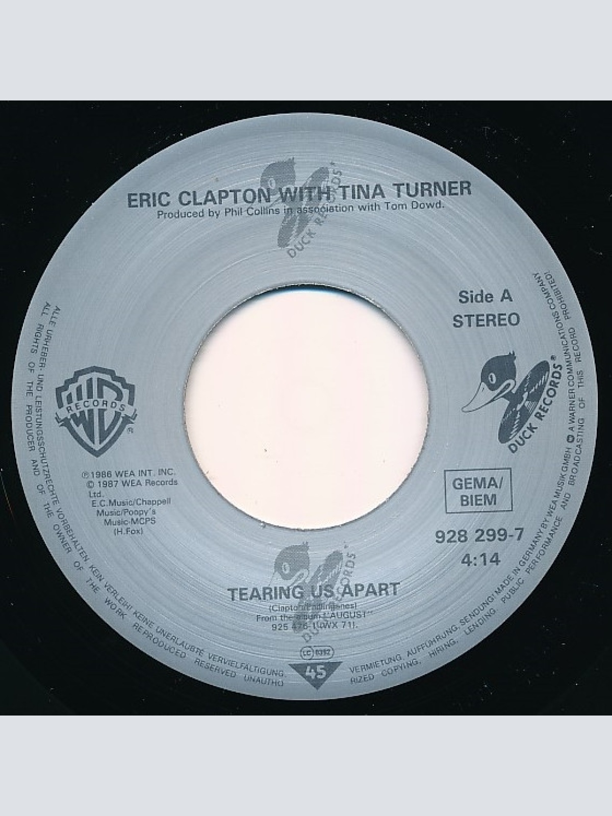 Vinyl / Eric Clapton with Tina Turner - Tearing Us Apart