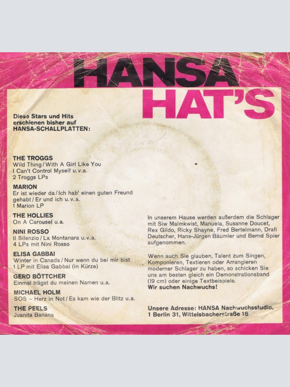 Vinyl / Marion* - Klopf Auf Holz