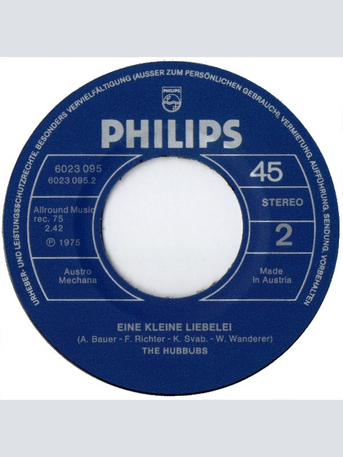 Vinyl / The Hubbubs - Jeder Tag Ohne Dich / Eine Kleine Liebelei